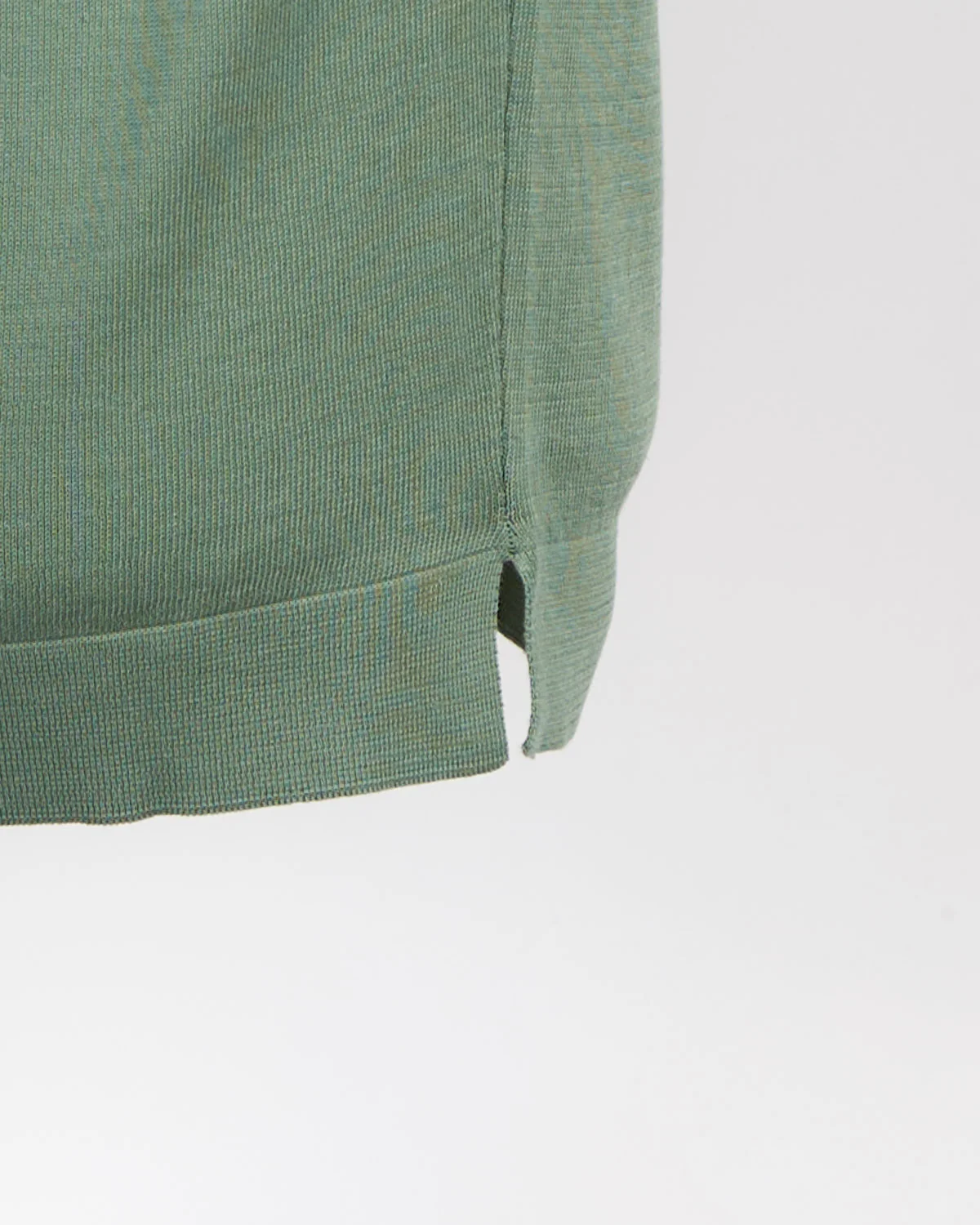 Sage Green Straight Bottom Fine Knit Long Sleeve Crewneck - Image 7