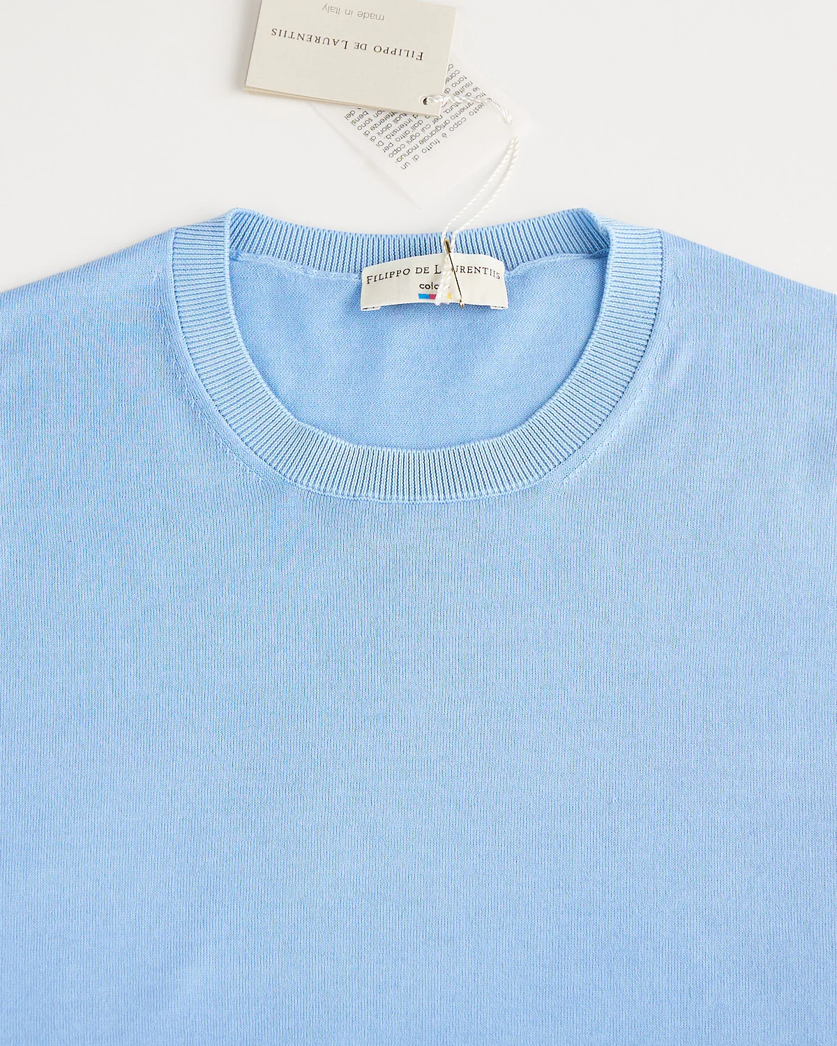 Sky Blue Vintage Wash Supima Crewneck T-Shirt - Image 4