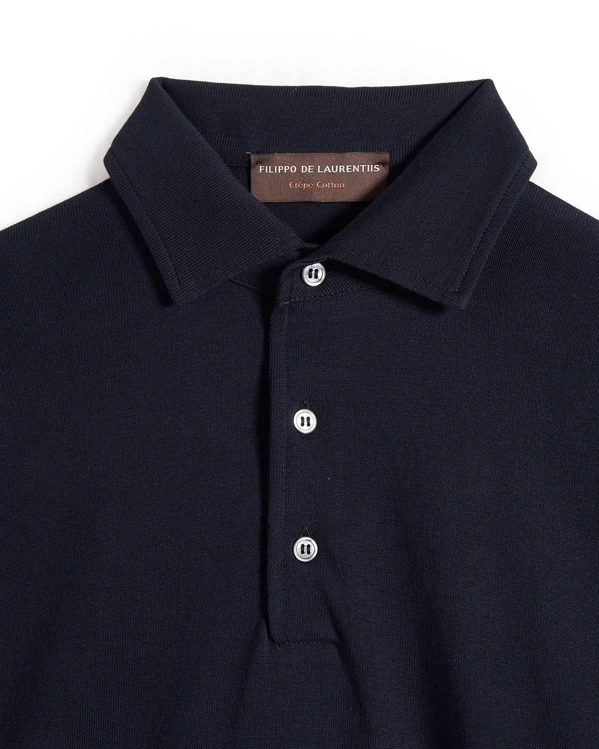 Standup Collar Crêpe Cotton Polo - Image 2