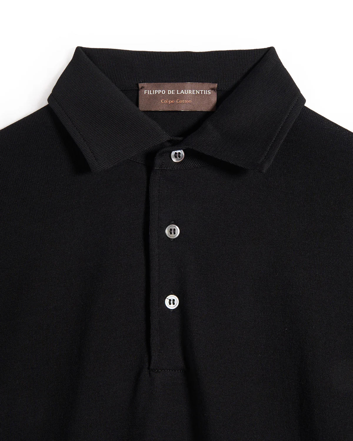 Standup Collar Crêpe Cotton Polo - Image 2