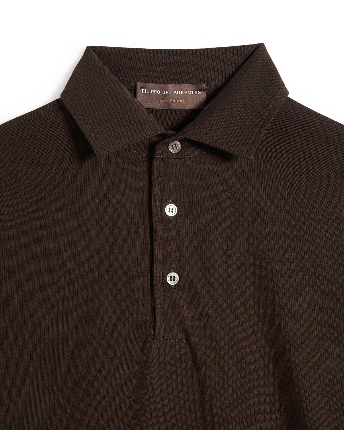 Standup Collar Crêpe Cotton Polo - Image 2
