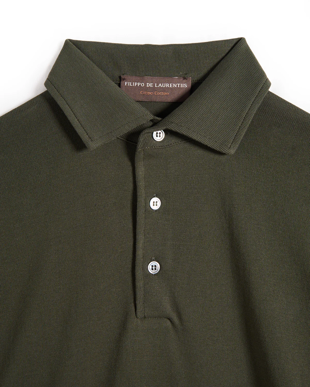 Standup Collar Crêpe Cotton Polo - Image 2