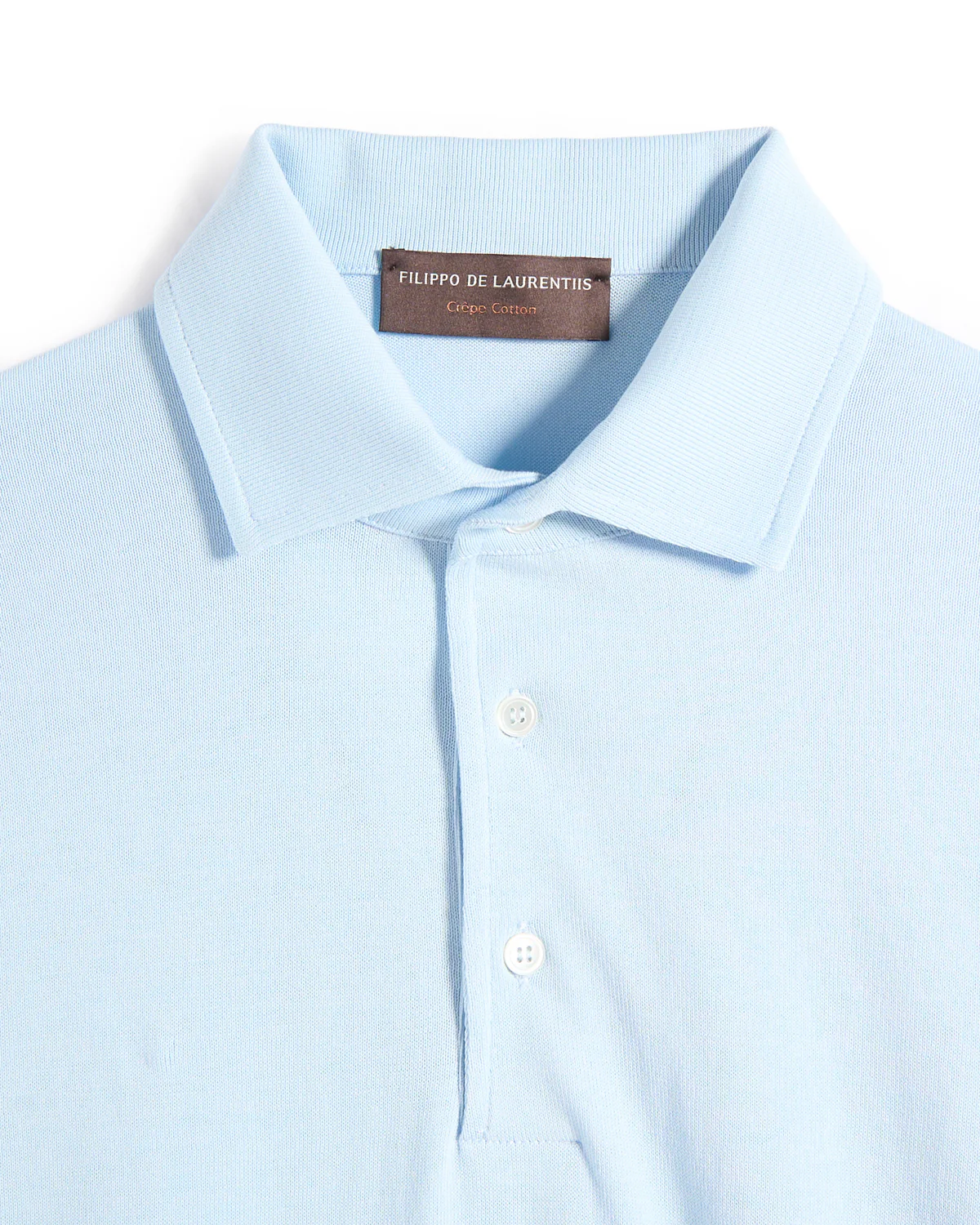 Standup Collar Crêpe Cotton Polo - Image 2