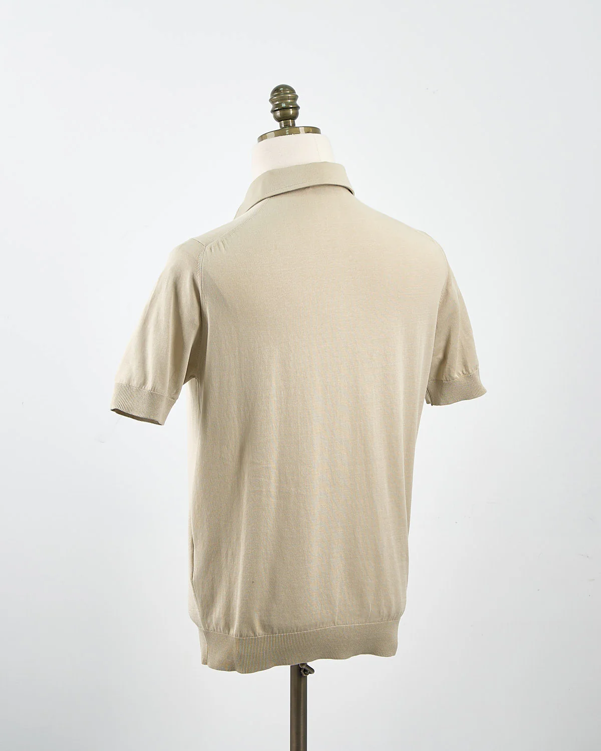 Standup Collar Crêpe Cotton Polo Shirt - Image 2