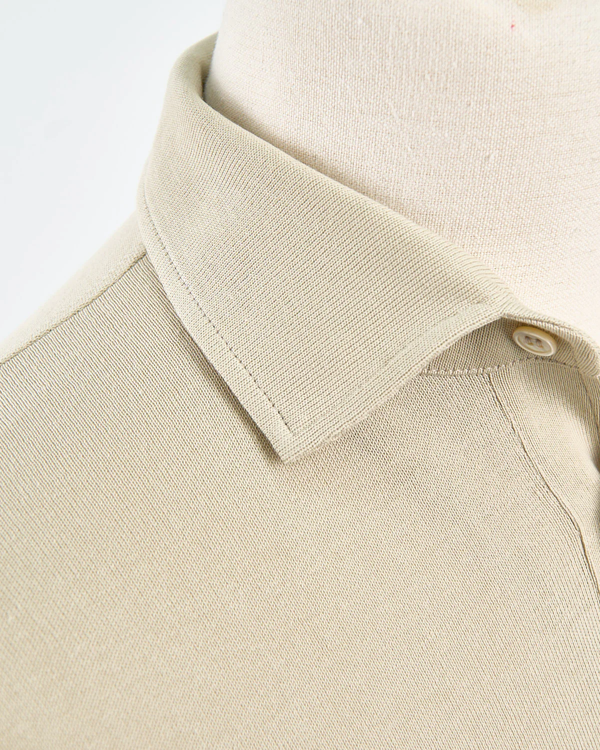 Standup Collar Crêpe Cotton Polo Shirt - Image 5