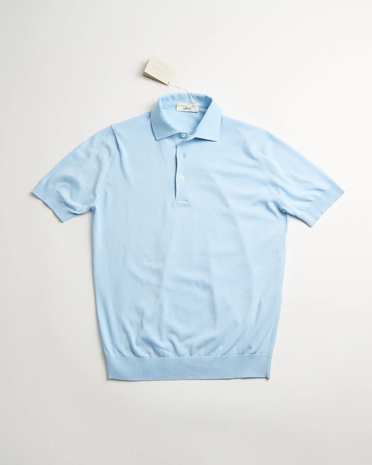 Standup Collar Crêpe Cotton Polo Shirt