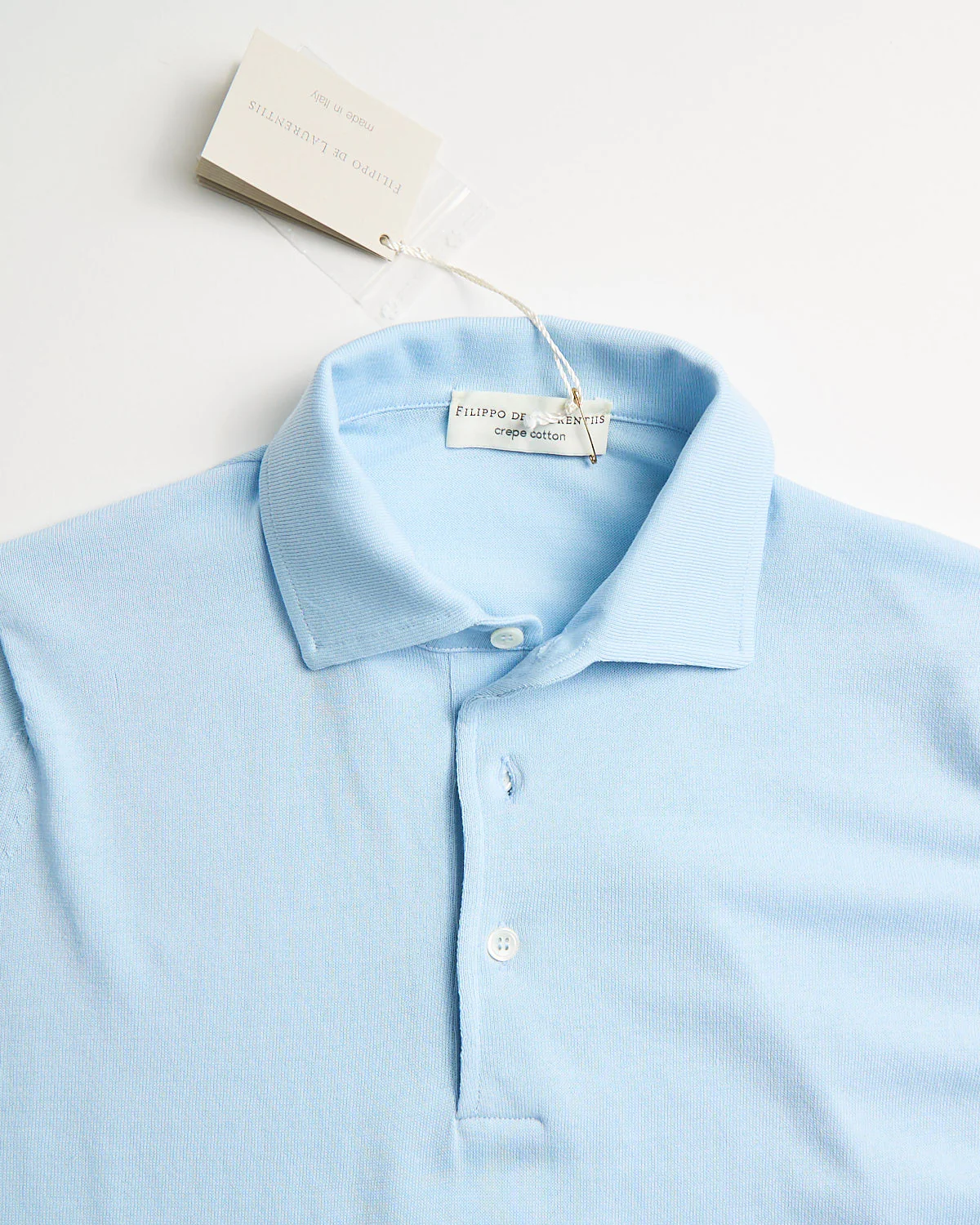 Standup Collar Crêpe Cotton Polo Shirt - Image 2
