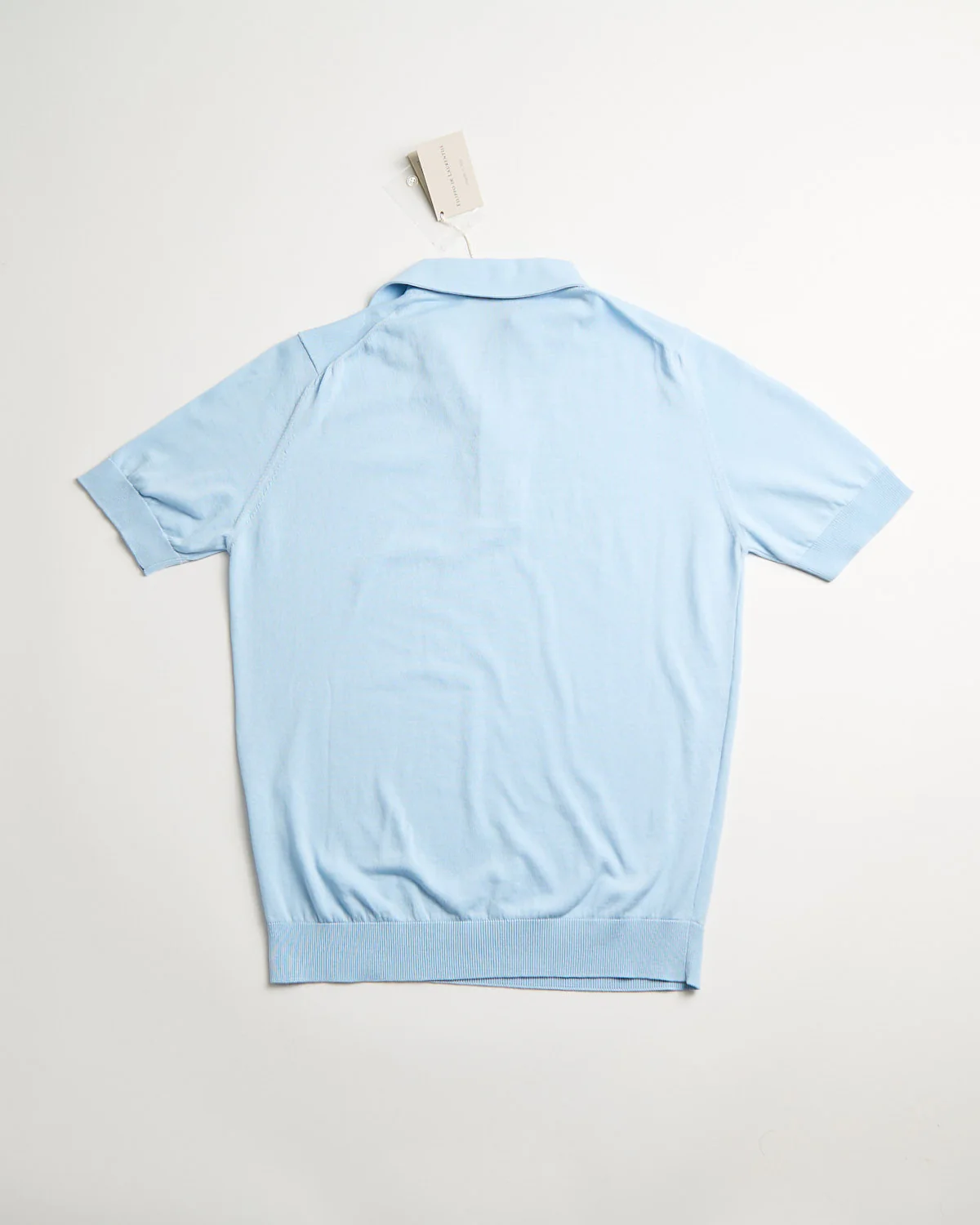 Standup Collar Crêpe Cotton Polo Shirt - Image 3