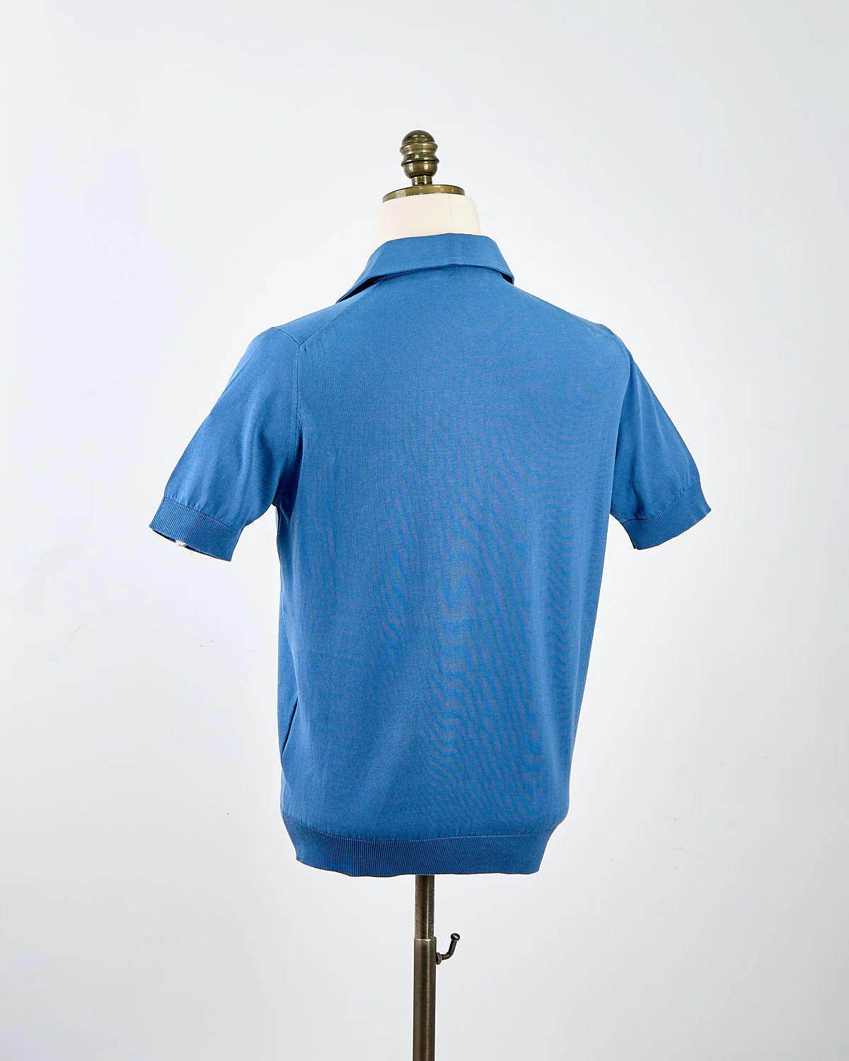 Standup Collar Crêpe Cotton Polo Shirt - Image 2