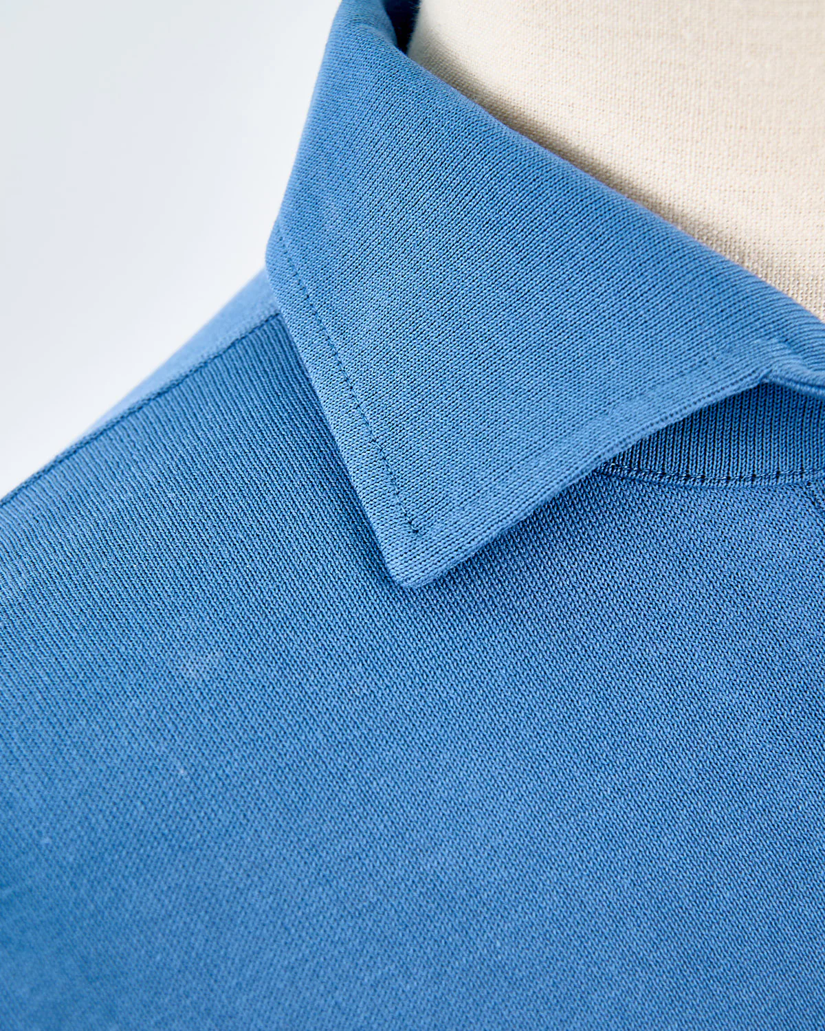 Standup Collar Crêpe Cotton Polo Shirt - Image 4