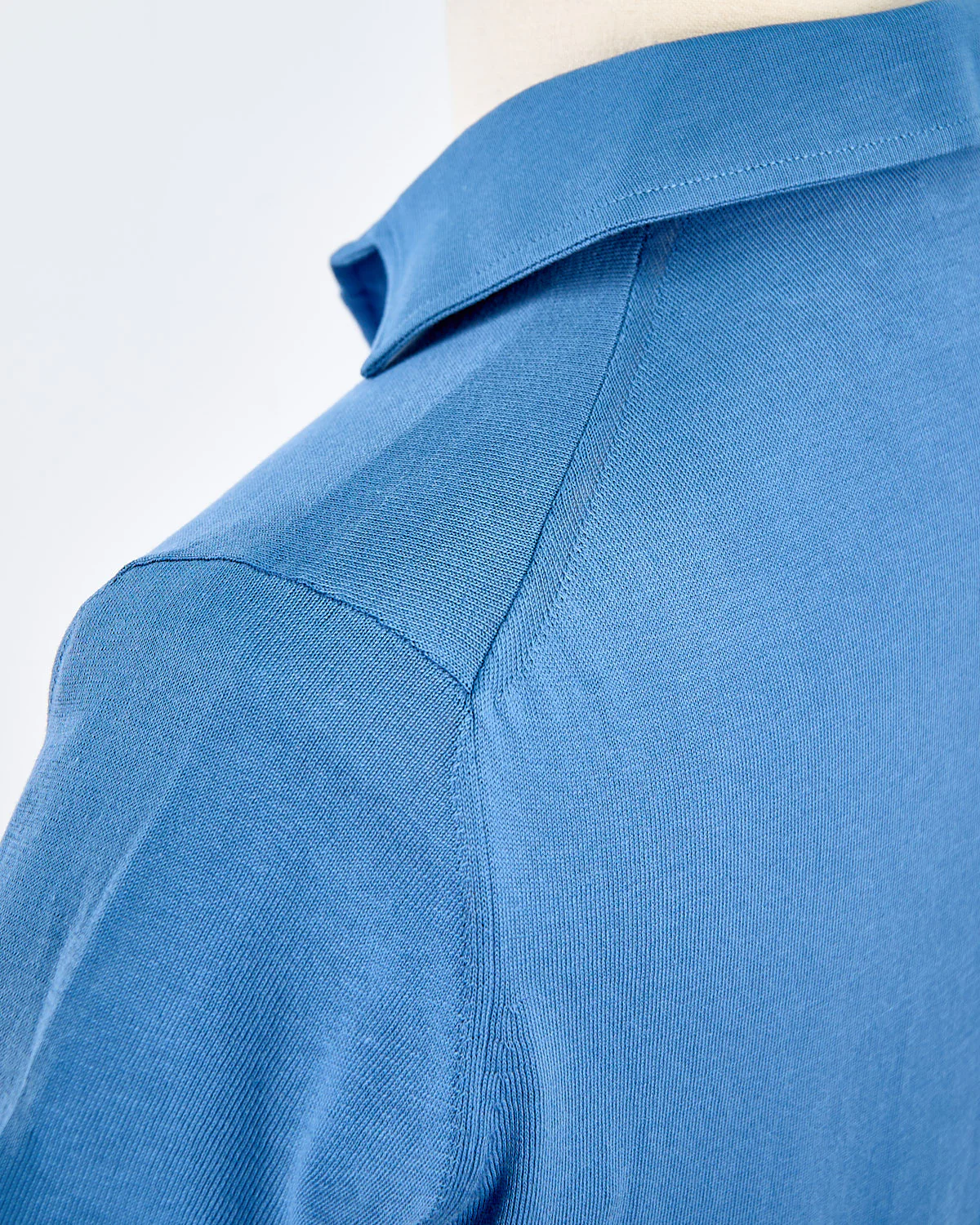 Standup Collar Crêpe Cotton Polo Shirt - Image 5