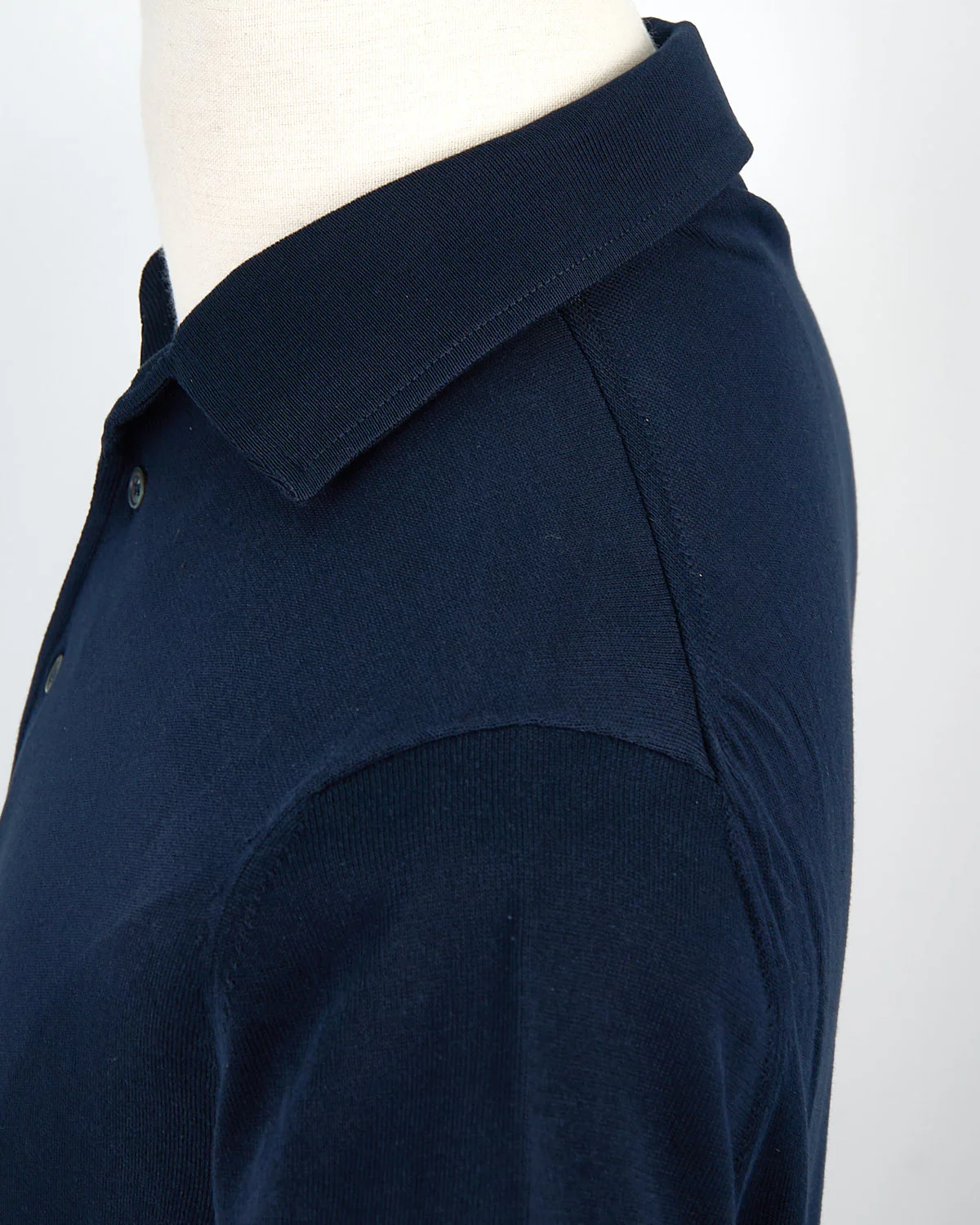 Standup Collar Crêpe Cotton Polo Shirt - Image 2