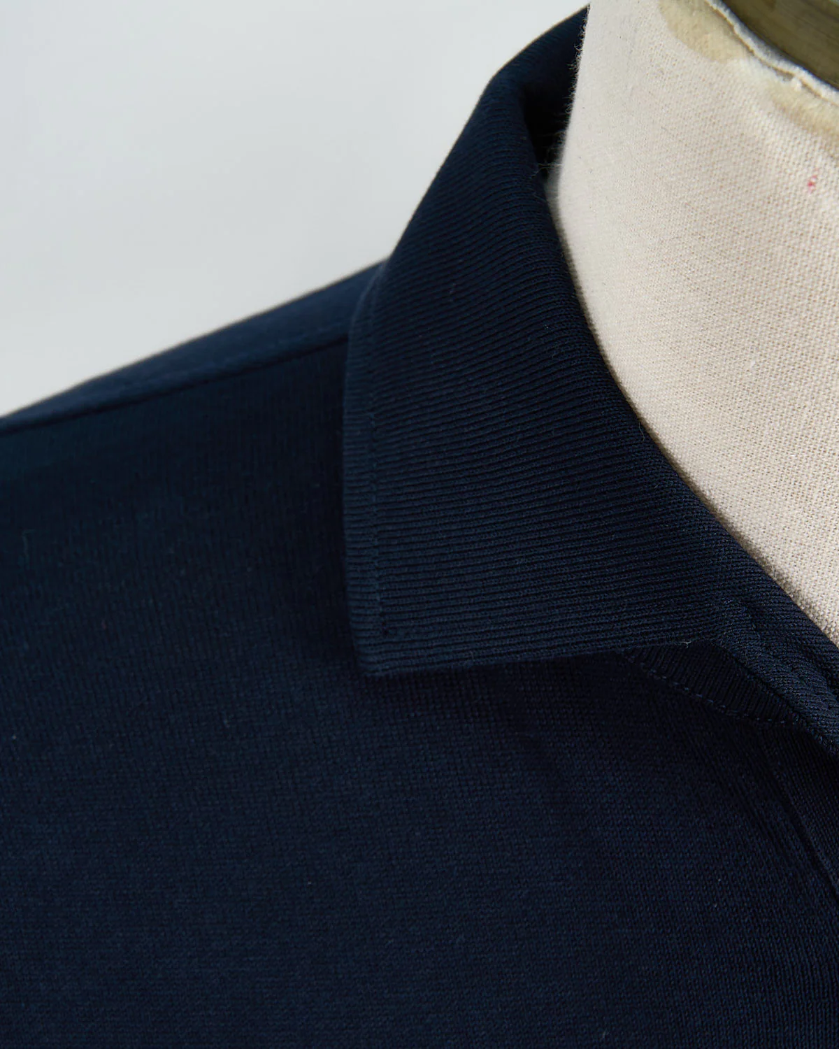Standup Collar Crêpe Cotton Polo Shirt - Image 3