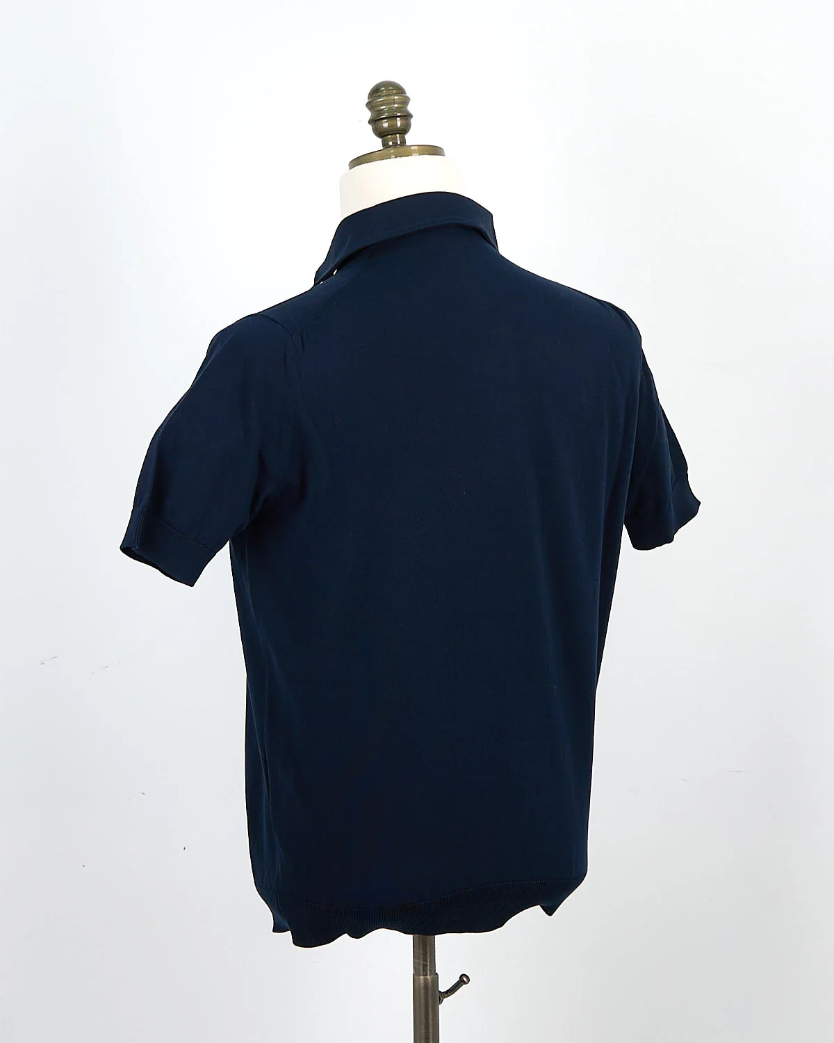 Standup Collar Crêpe Cotton Polo Shirt - Image 4