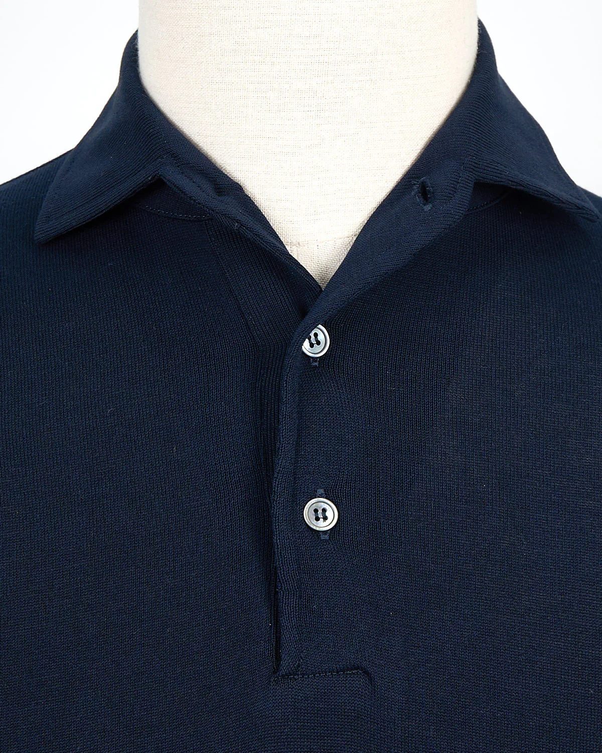 Standup Collar Crêpe Cotton Polo Shirt - Image 5