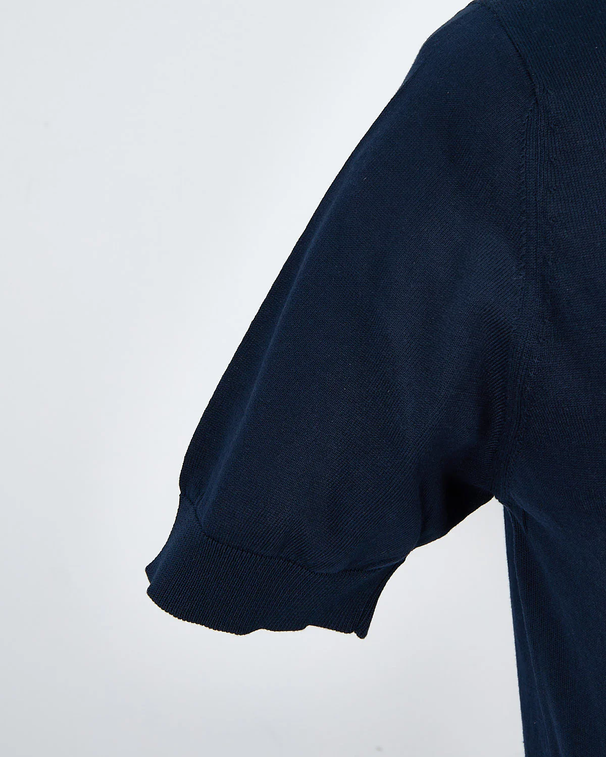 Standup Collar Crêpe Cotton Polo Shirt - Image 6