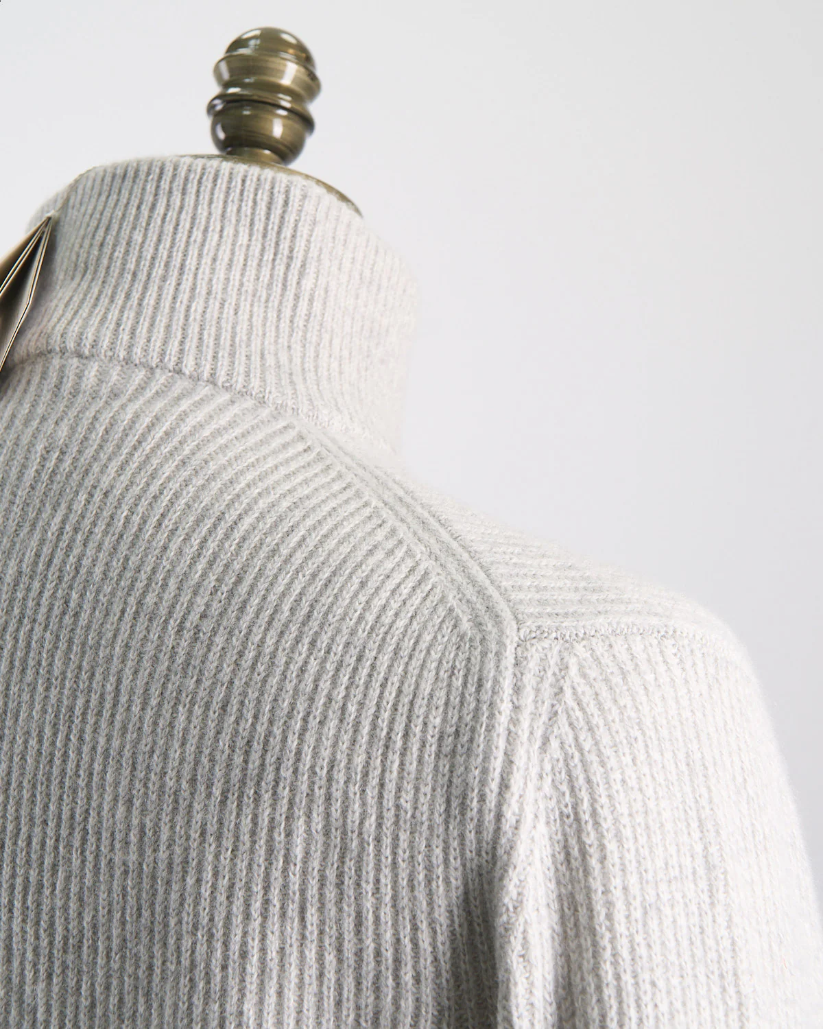 Wardrobe Staple Cashmere Blend Ribbed Quarter Zip Sweater - Image 5