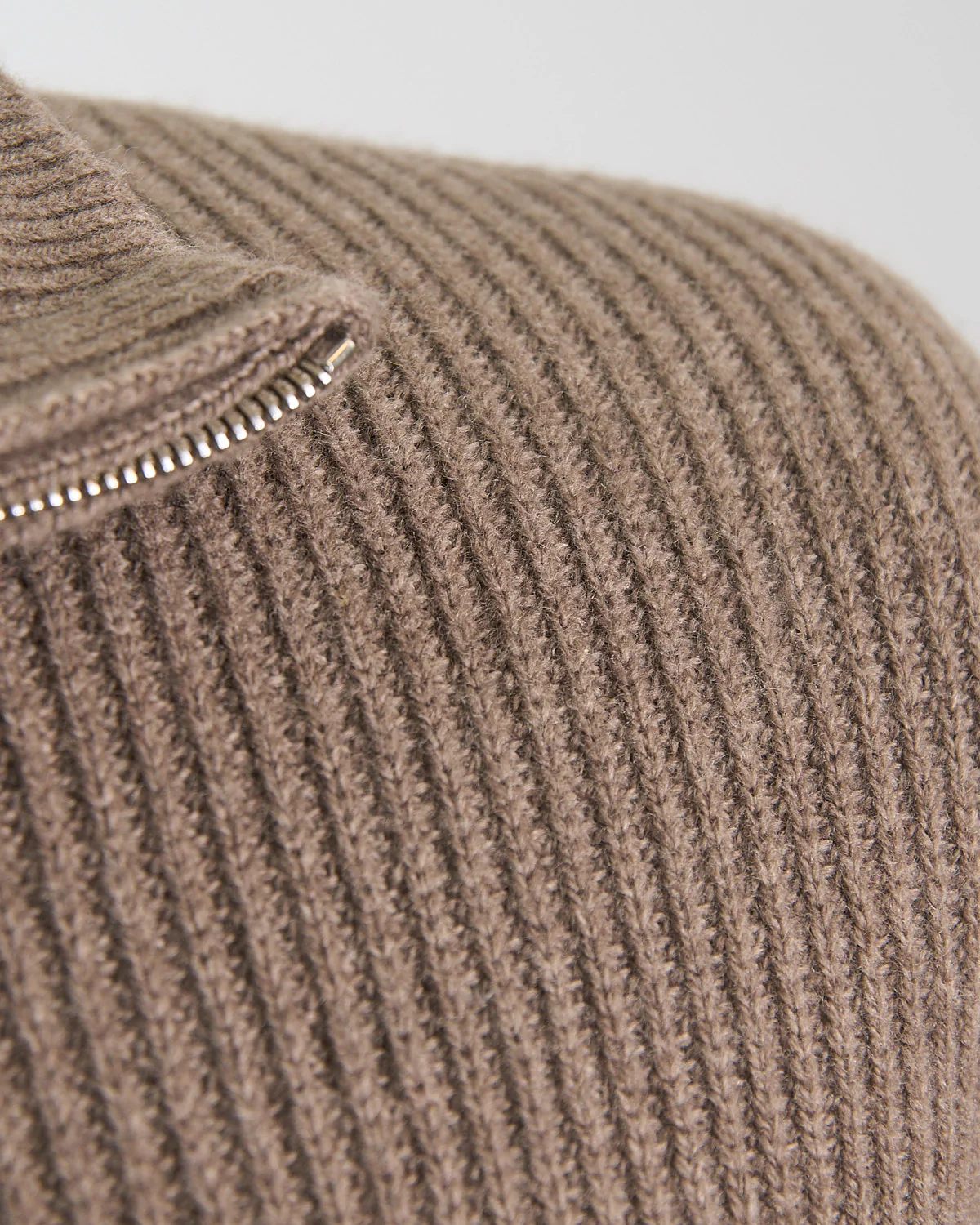 Wardrobe Staple Cashmere Blend Ribbed Quarter Zip Sweater - Image 6