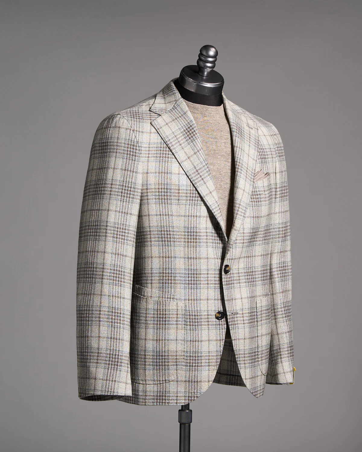 Salina Silk & Wool Hopsack Check Neopolitan Jacket