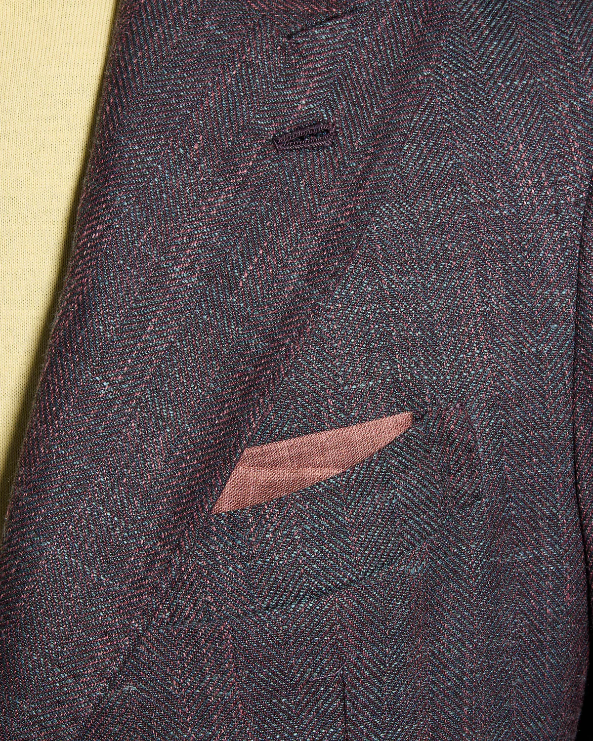 Salina Wool Silk & Linen Herrinbone Neopolitan Jacket - Image 4