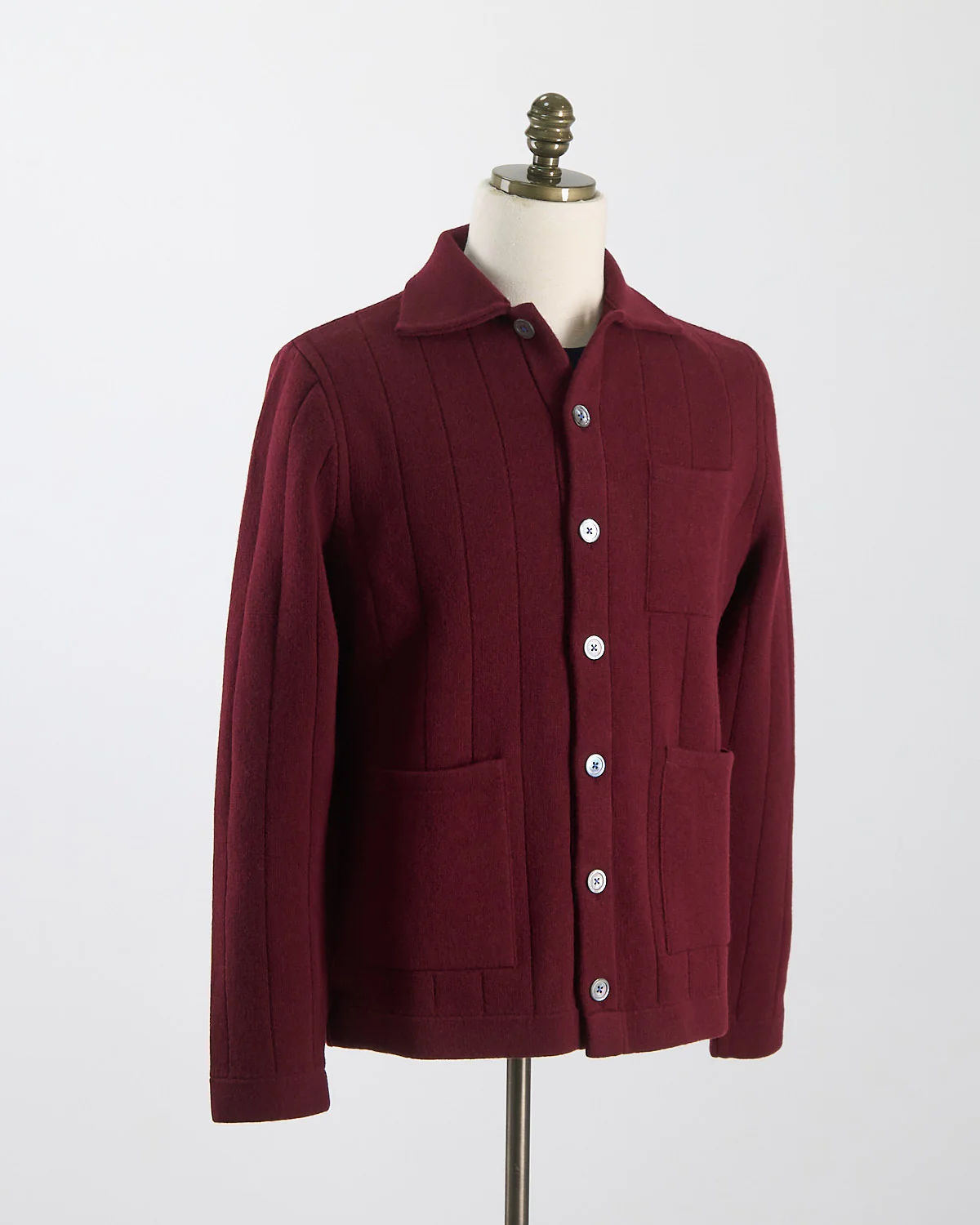 100% Carded Merino Stitch Knit Cardigan