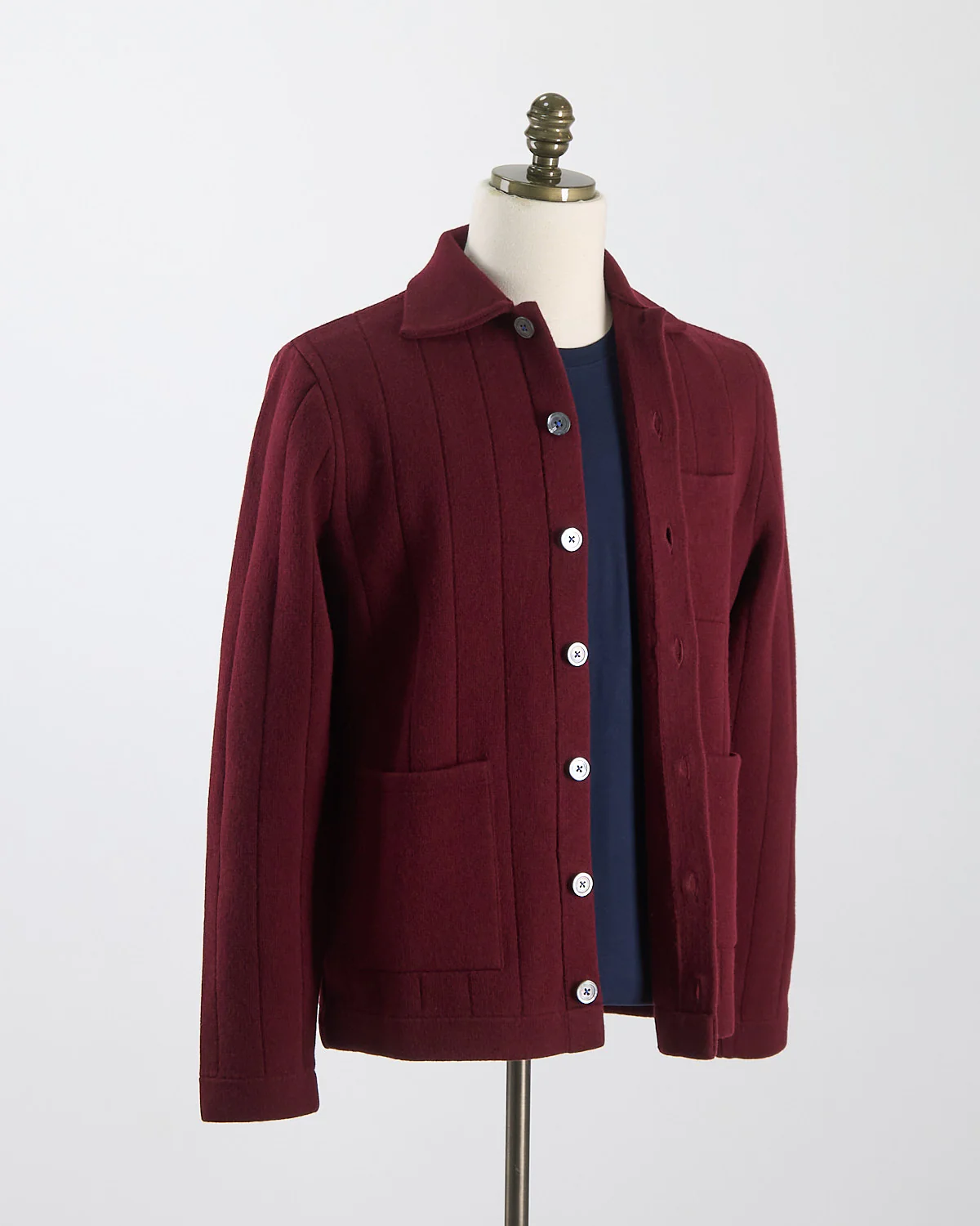 100% Carded Merino Stitch Knit Cardigan - Image 2