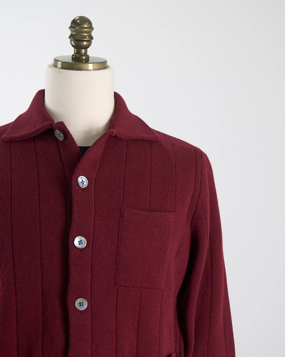 100% Carded Merino Stitch Knit Cardigan - Image 3