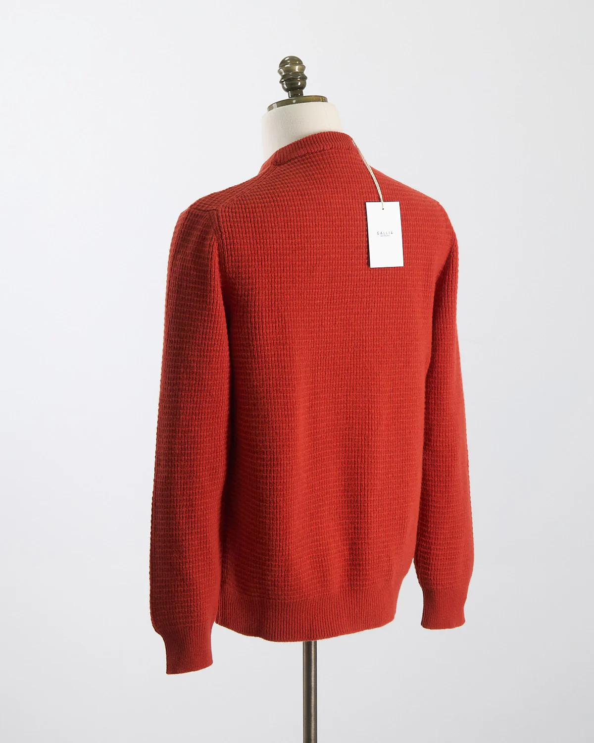 100% Merino Waffle Knit Crewneck Sweater - Image 2