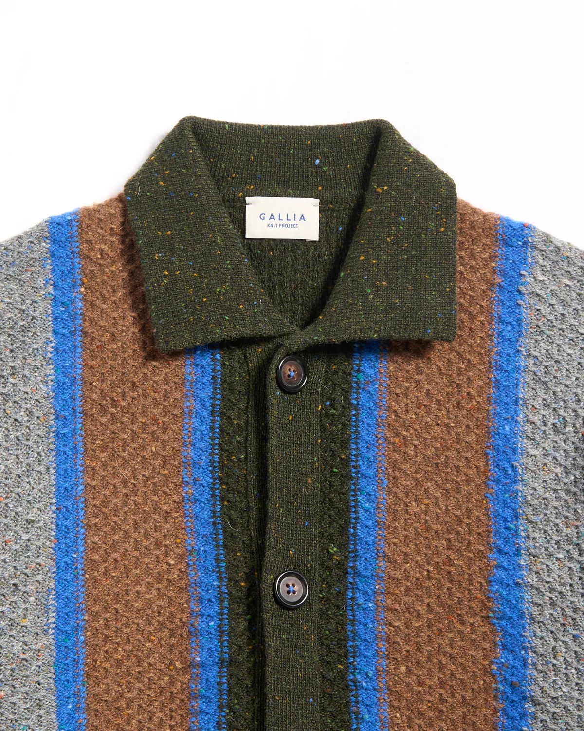 Bowling Stripe Jacquard Knit Cardigan Shirt - Image 4