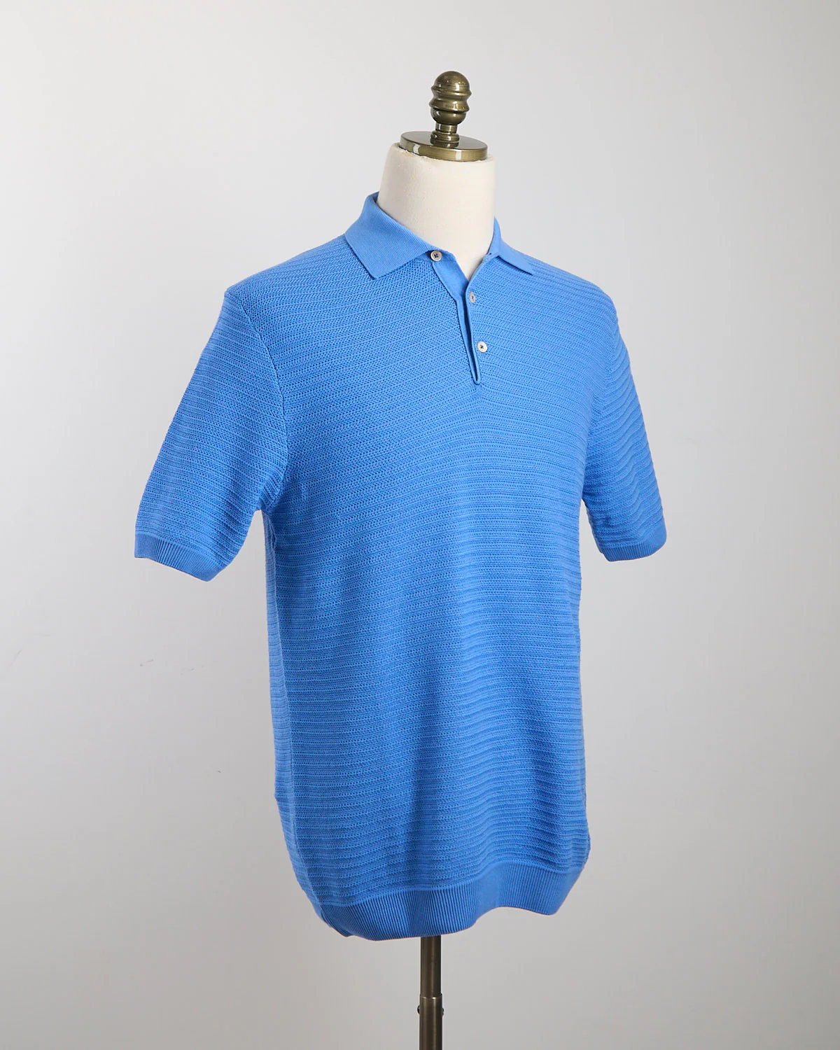 Chainlink Knit Ribbed Polo