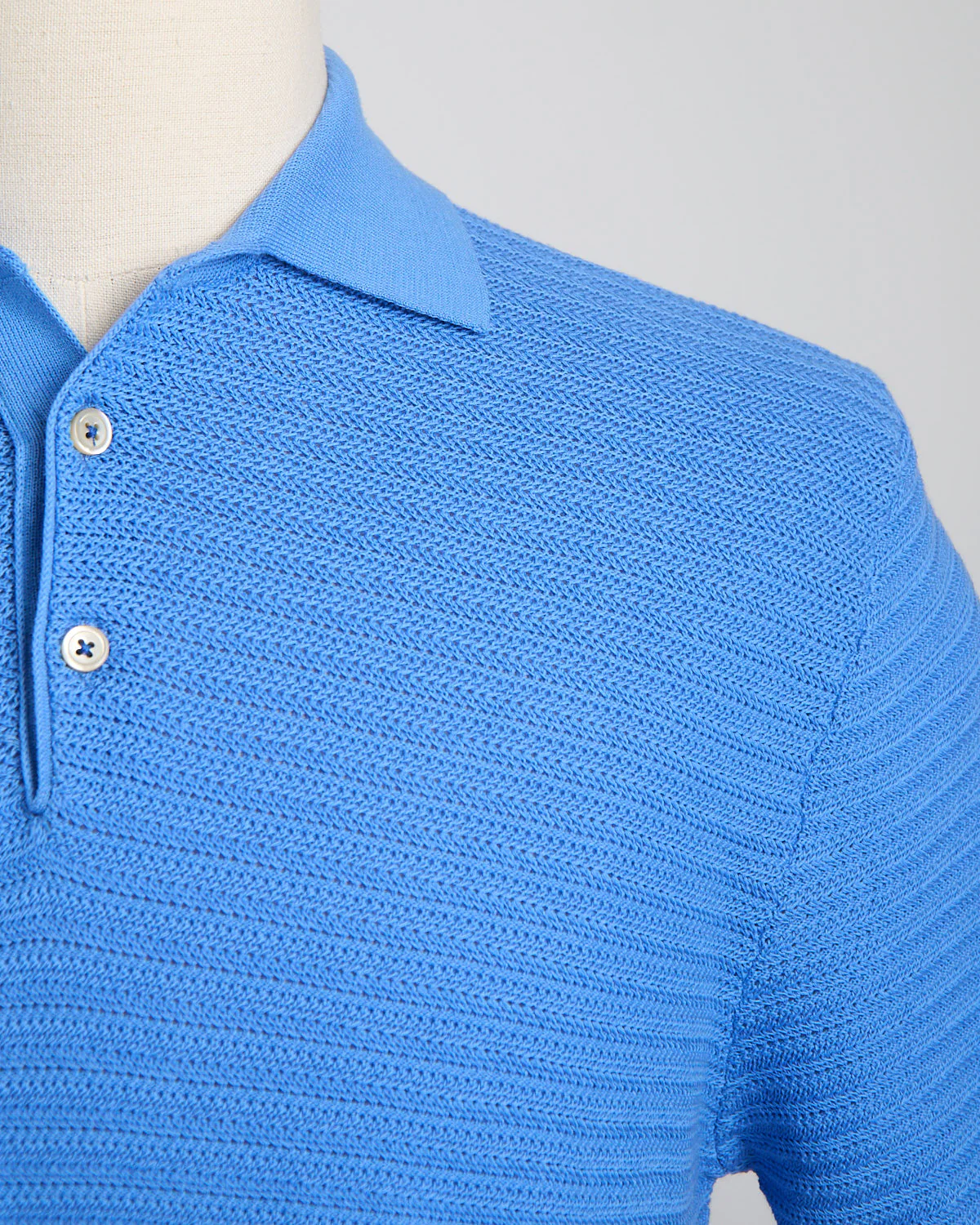 Chainlink Knit Ribbed Polo - Image 2