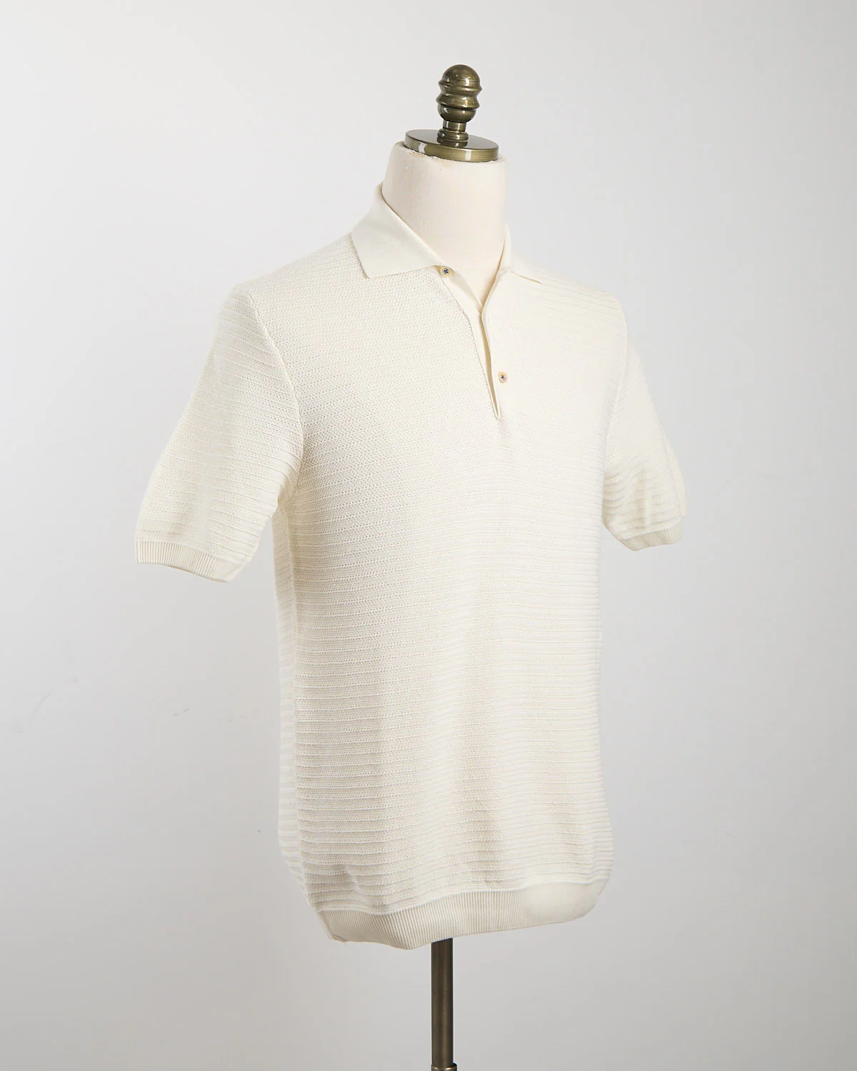 Chainlink Knit Ribbed Polo