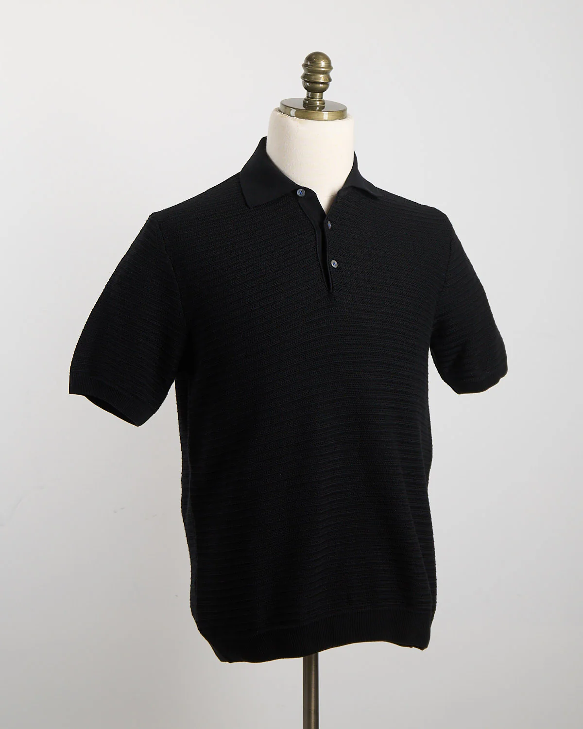 Chainlink Knit Ribbed Polo