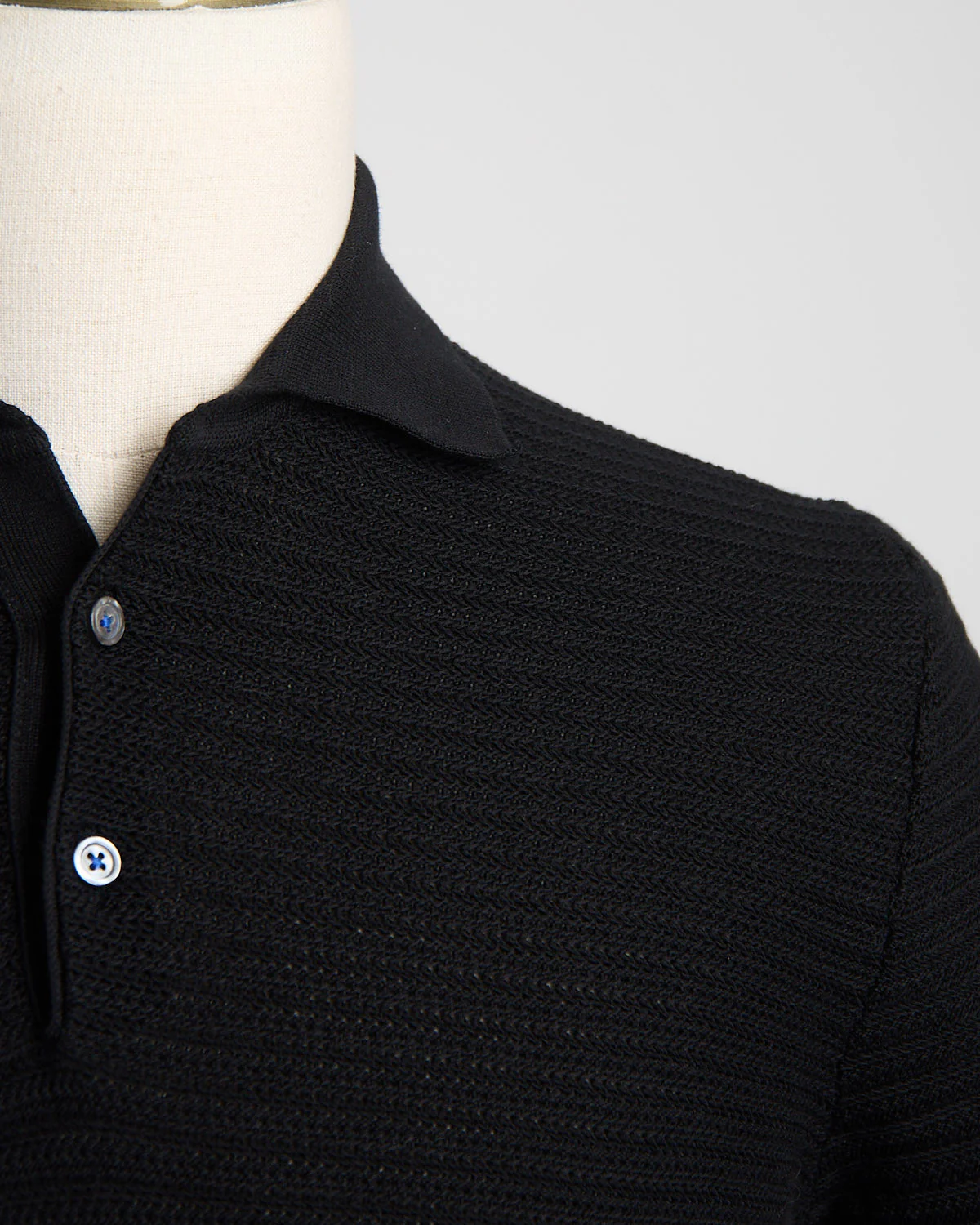 Chainlink Knit Ribbed Polo - Image 2