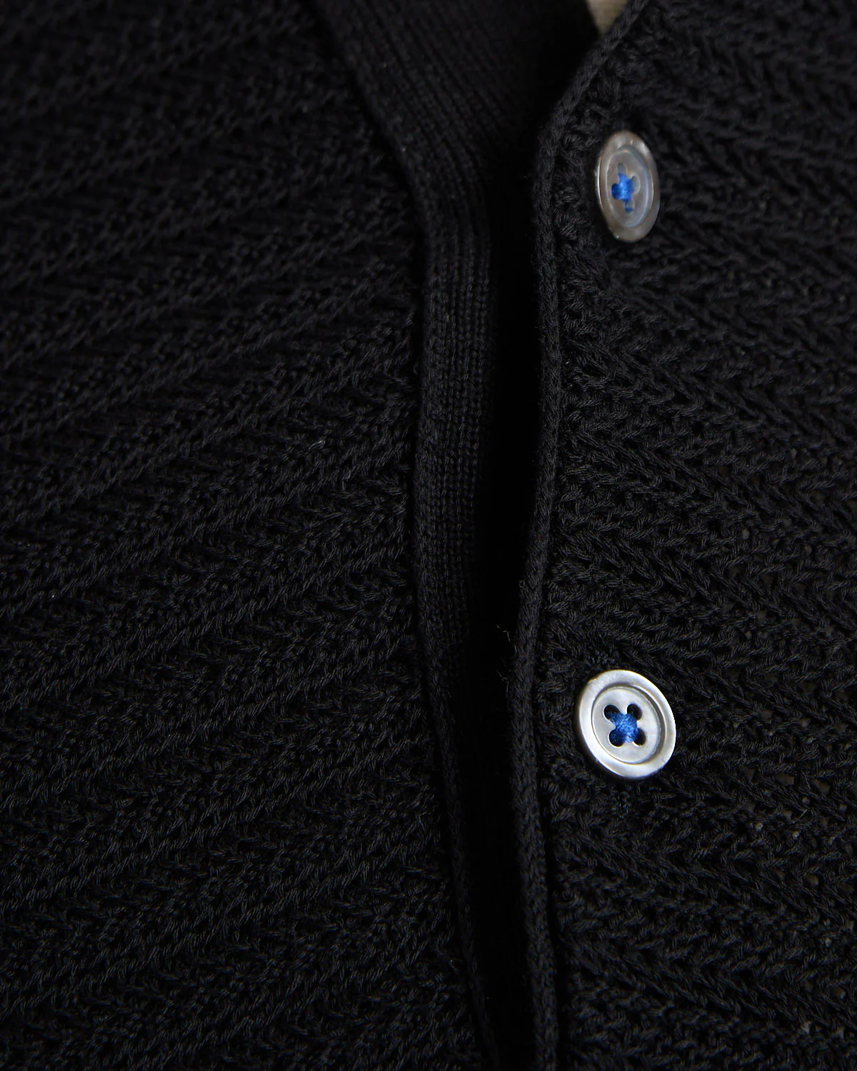 Chainlink Knit Ribbed Polo - Image 7