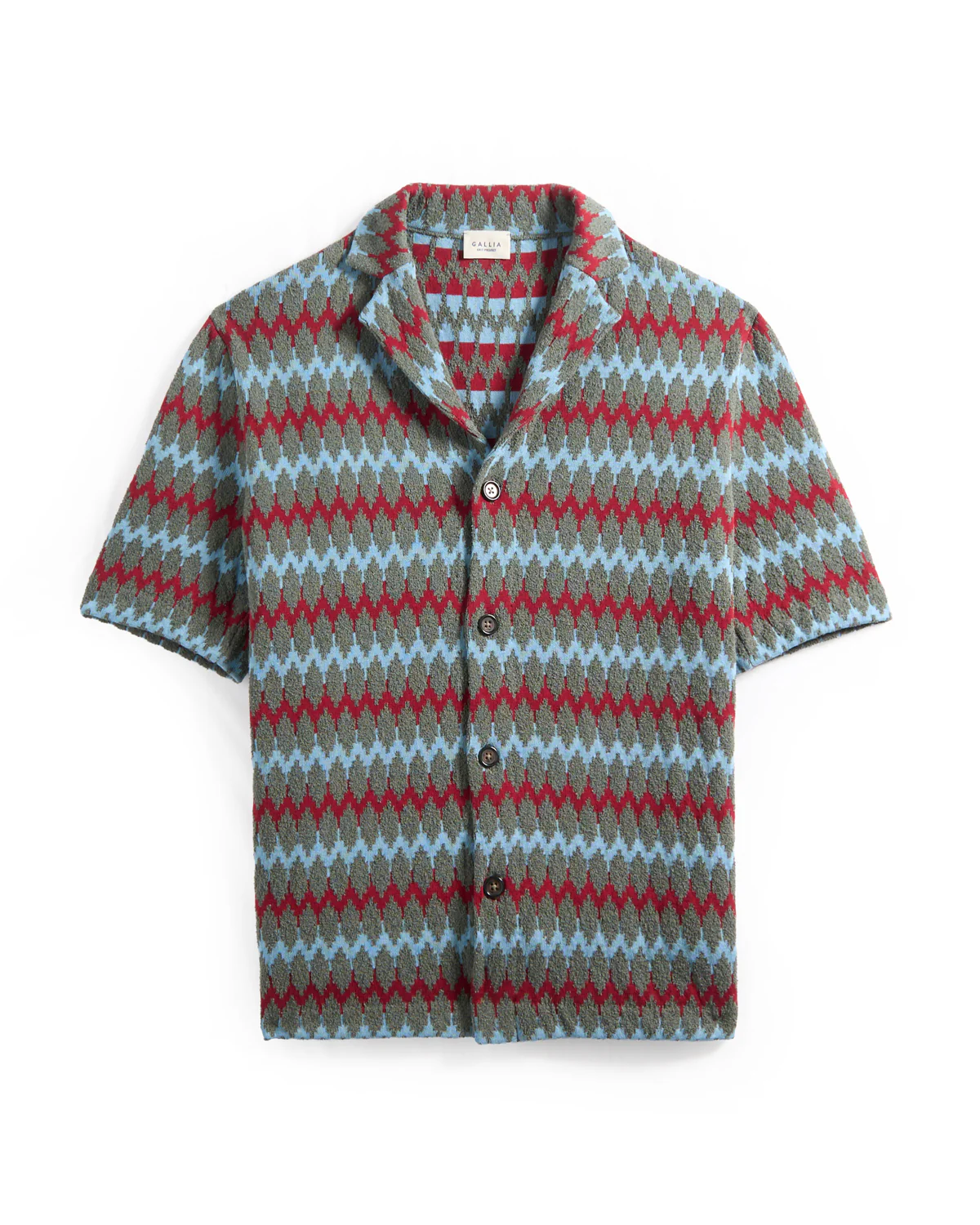 Chevron Jacquard Knit Camp Shirt