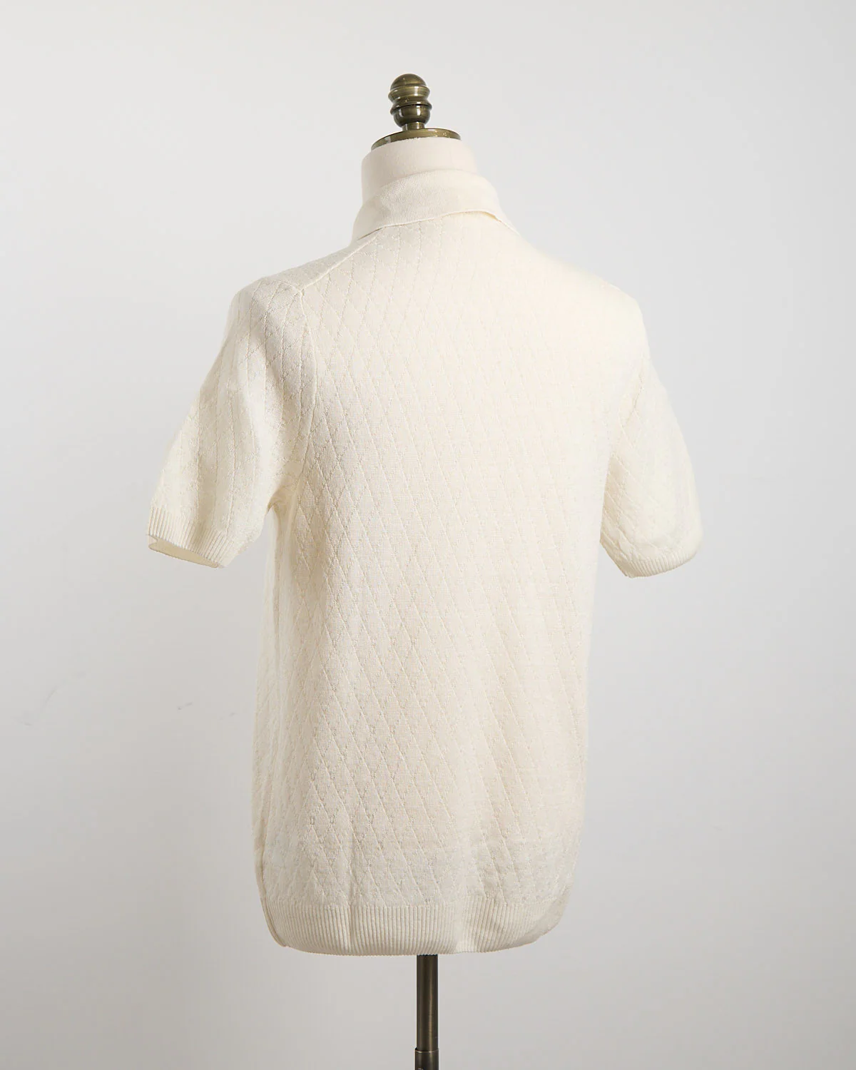 Tonal Diamond Jacquard Lightweight Polo - Image 3