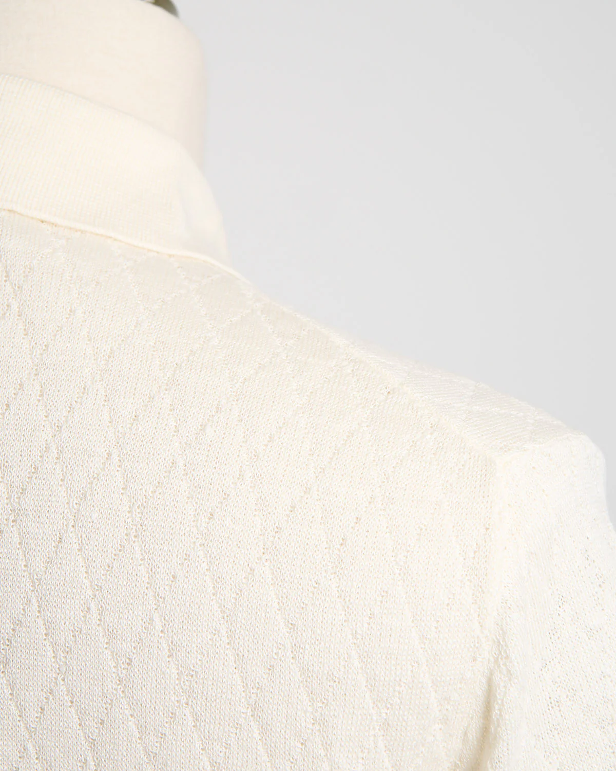 Tonal Diamond Jacquard Lightweight Polo - Image 4