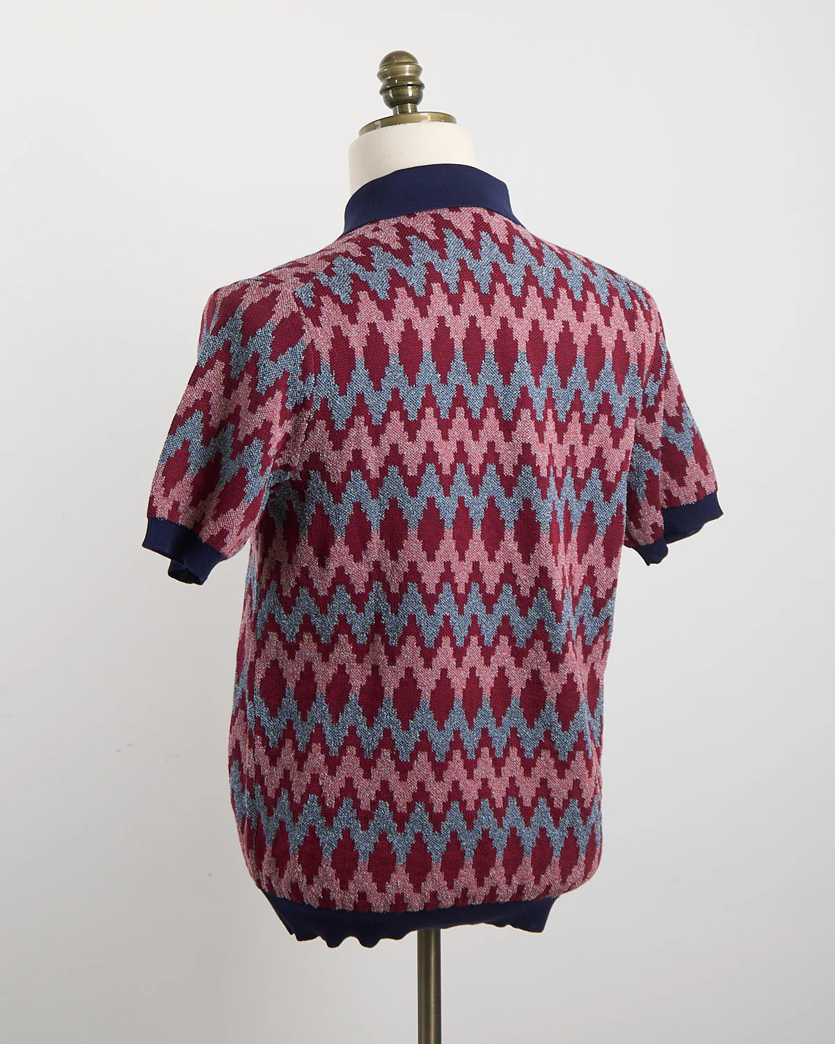 Zig Zag Reverse Knit Geometric Polo - Image 3
