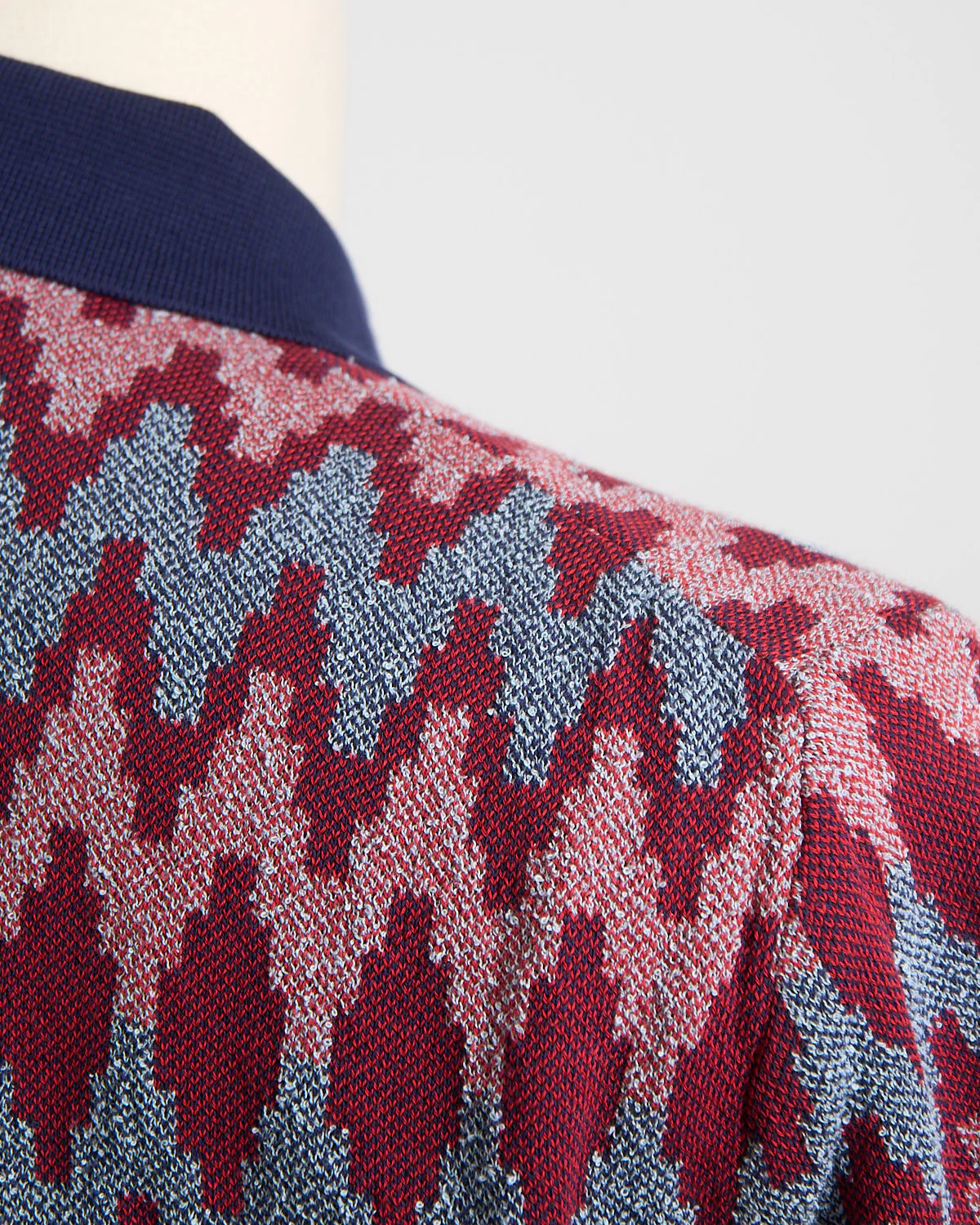 Zig Zag Reverse Knit Geometric Polo - Image 4