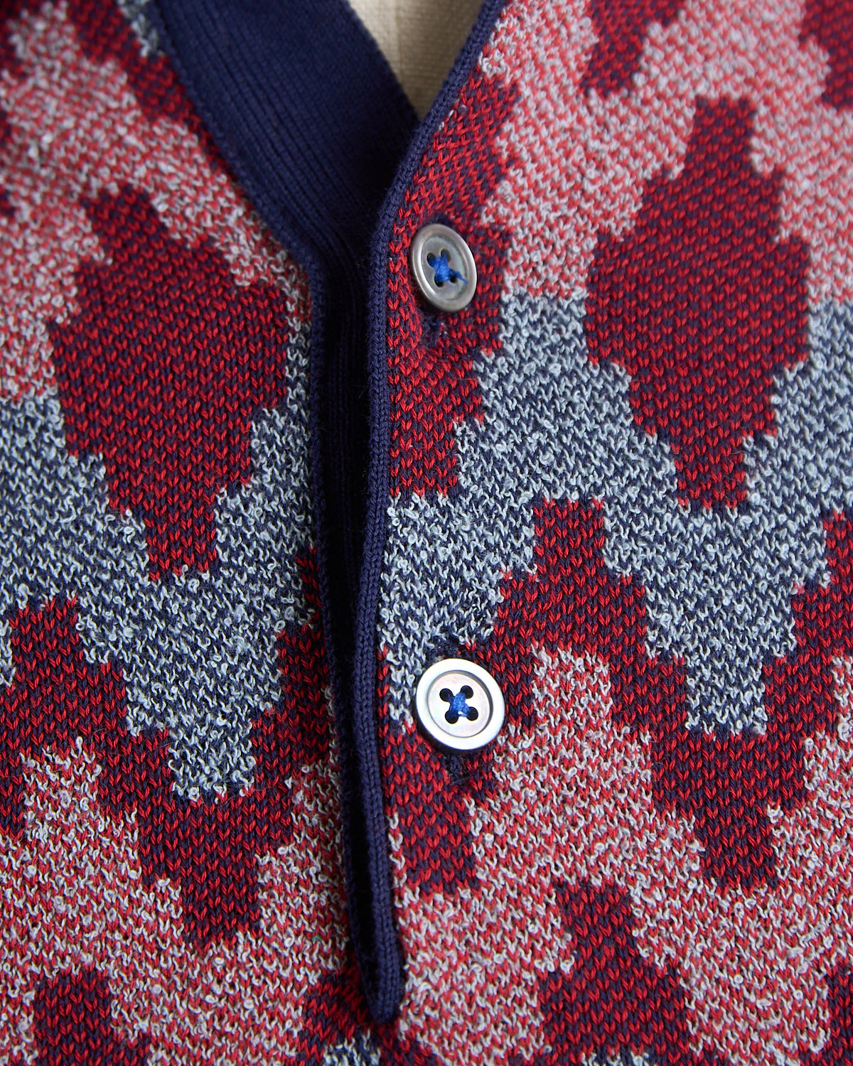 Zig Zag Reverse Knit Geometric Polo - Image 5