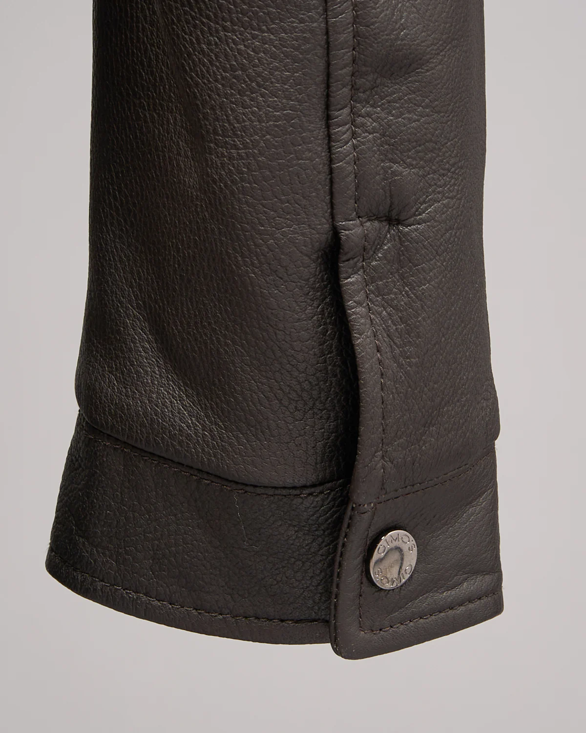 Pebbled Lamb Nappa Leather Bomber Jacket - Image 6