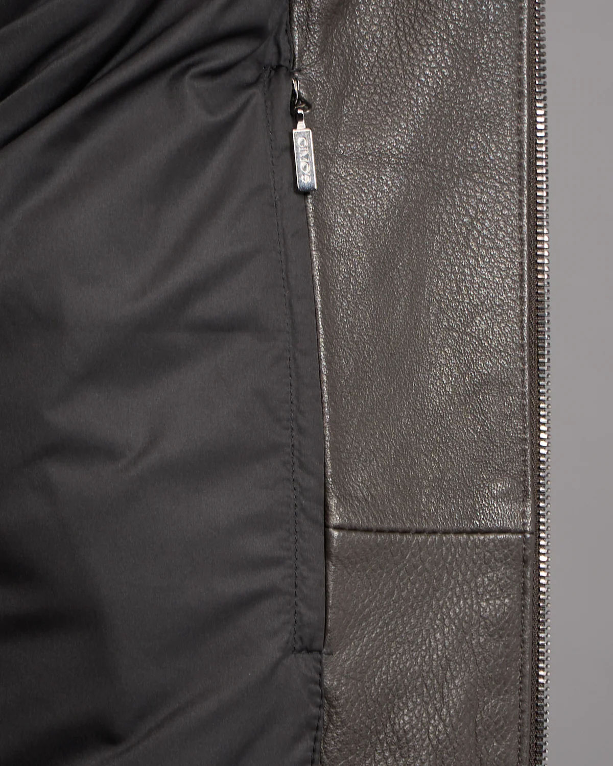 Pebbled Lamb Nappa Leather Bomber Jacket - Image 8
