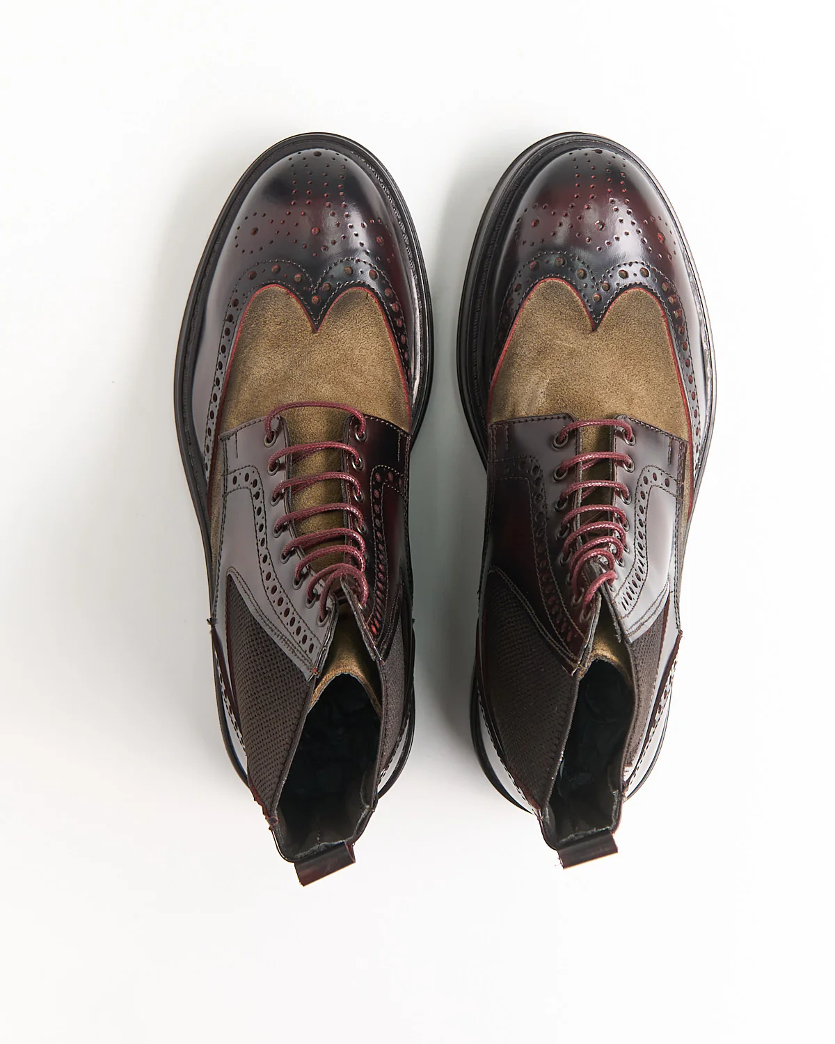 Leather & Suede Wingtip Boots - Image 7