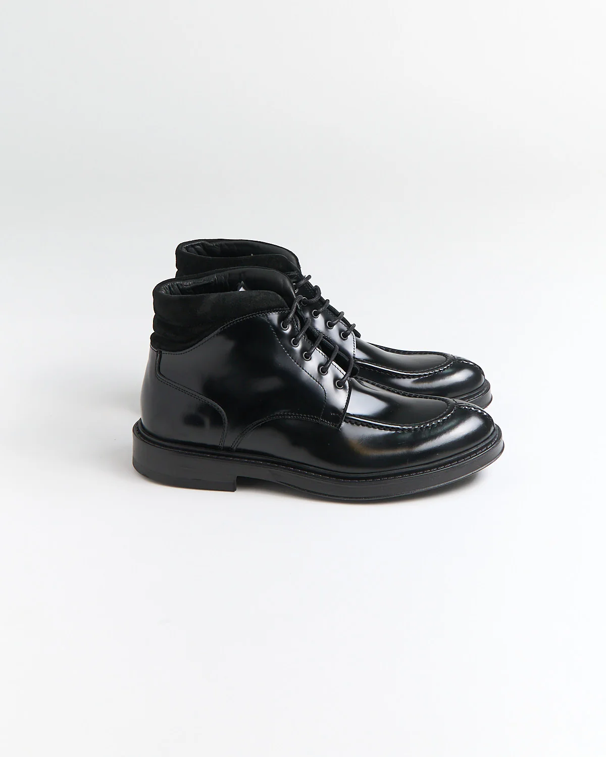 Polished Leather Hybrid Split Toe Boots - Image 5