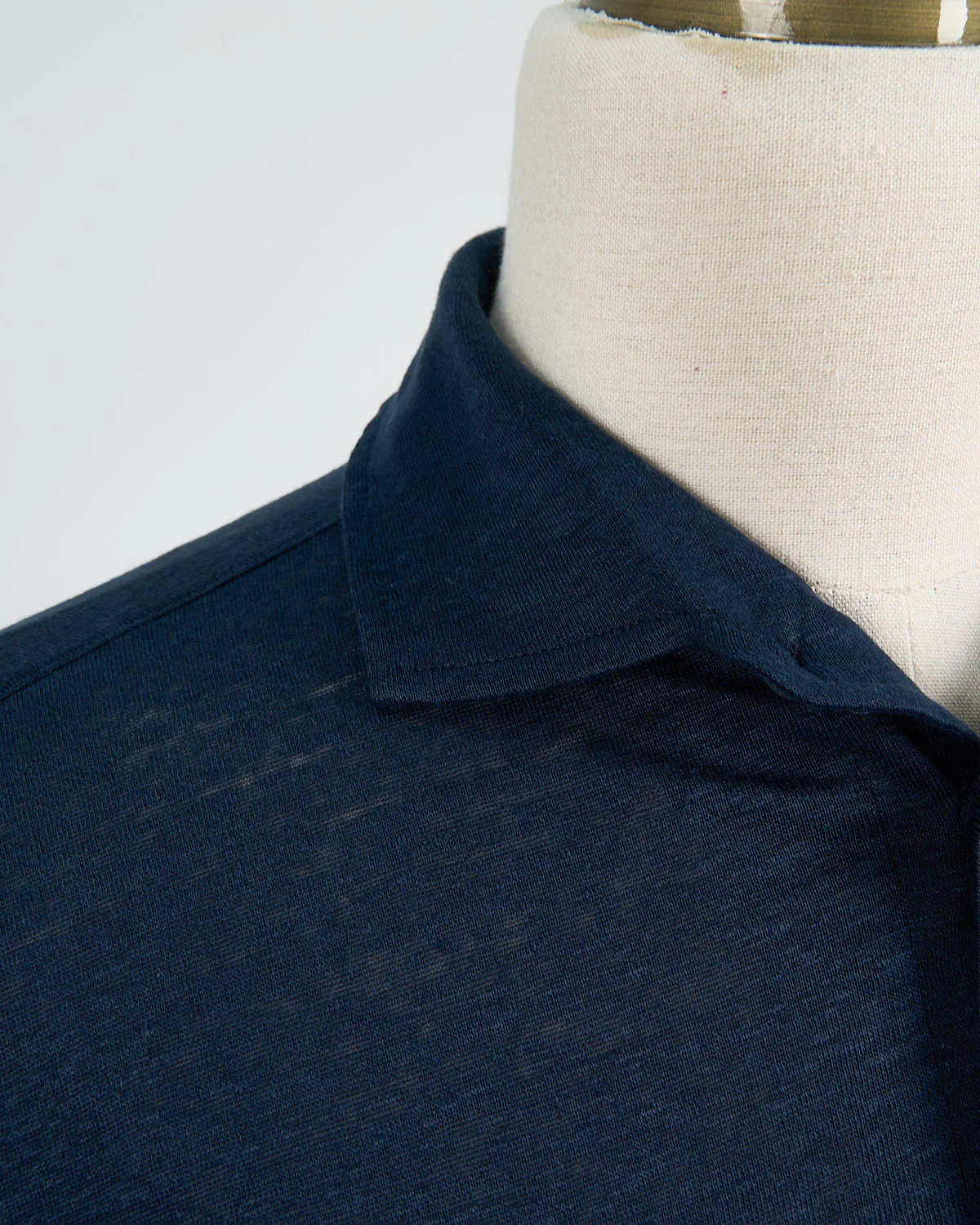 100% Linen Standup Collar Polo - Image 5