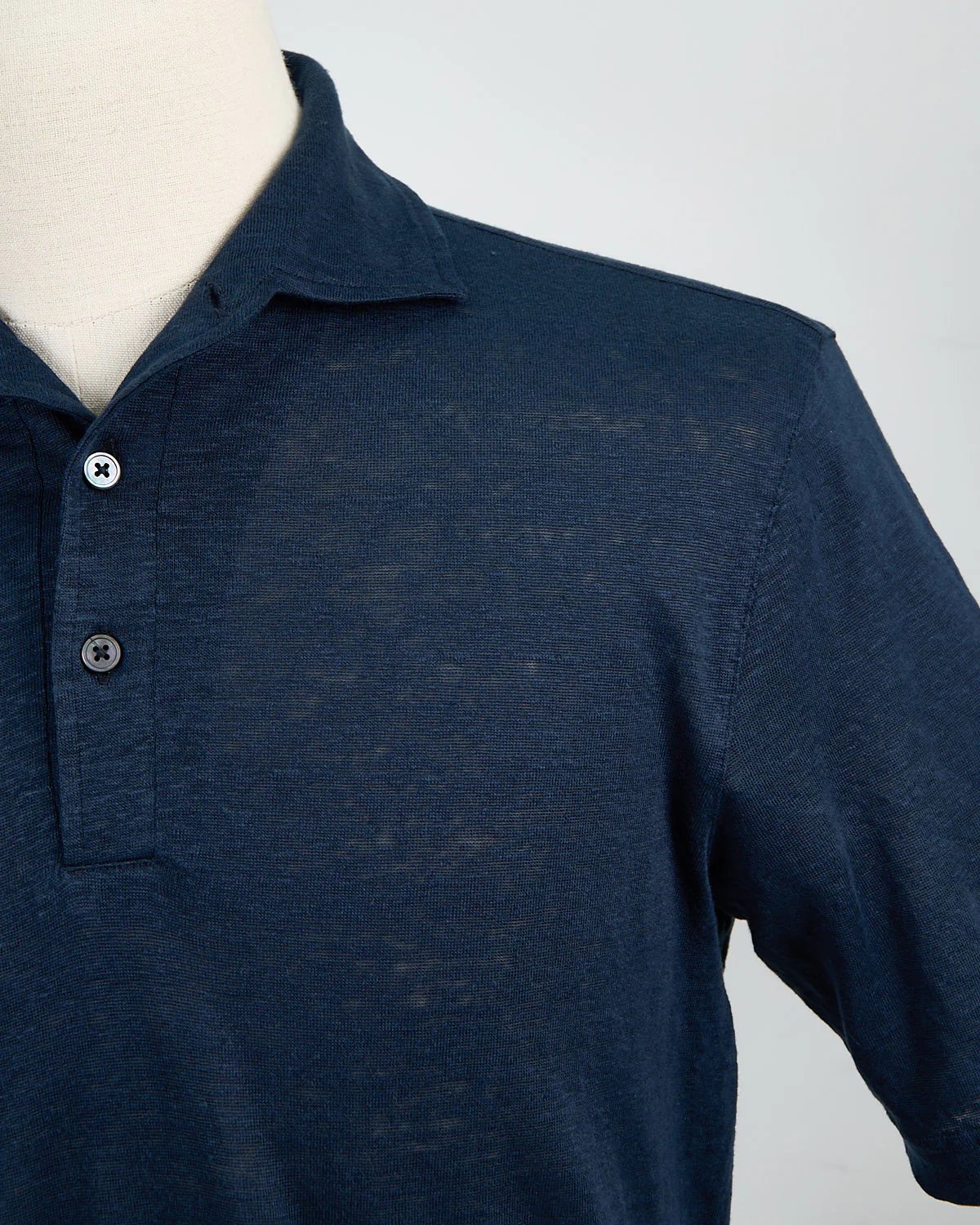 100% Linen Standup Collar Polo - Image 6