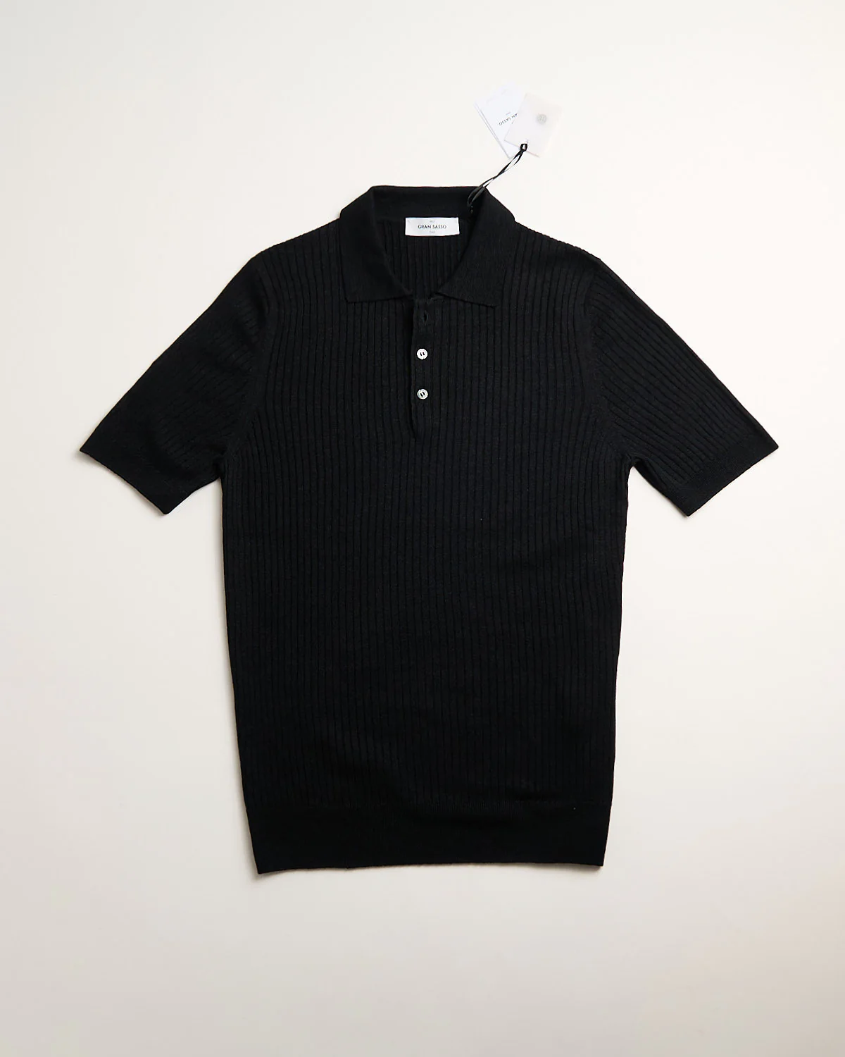 Cotton & Linen Ribbed Fine Knit Polo