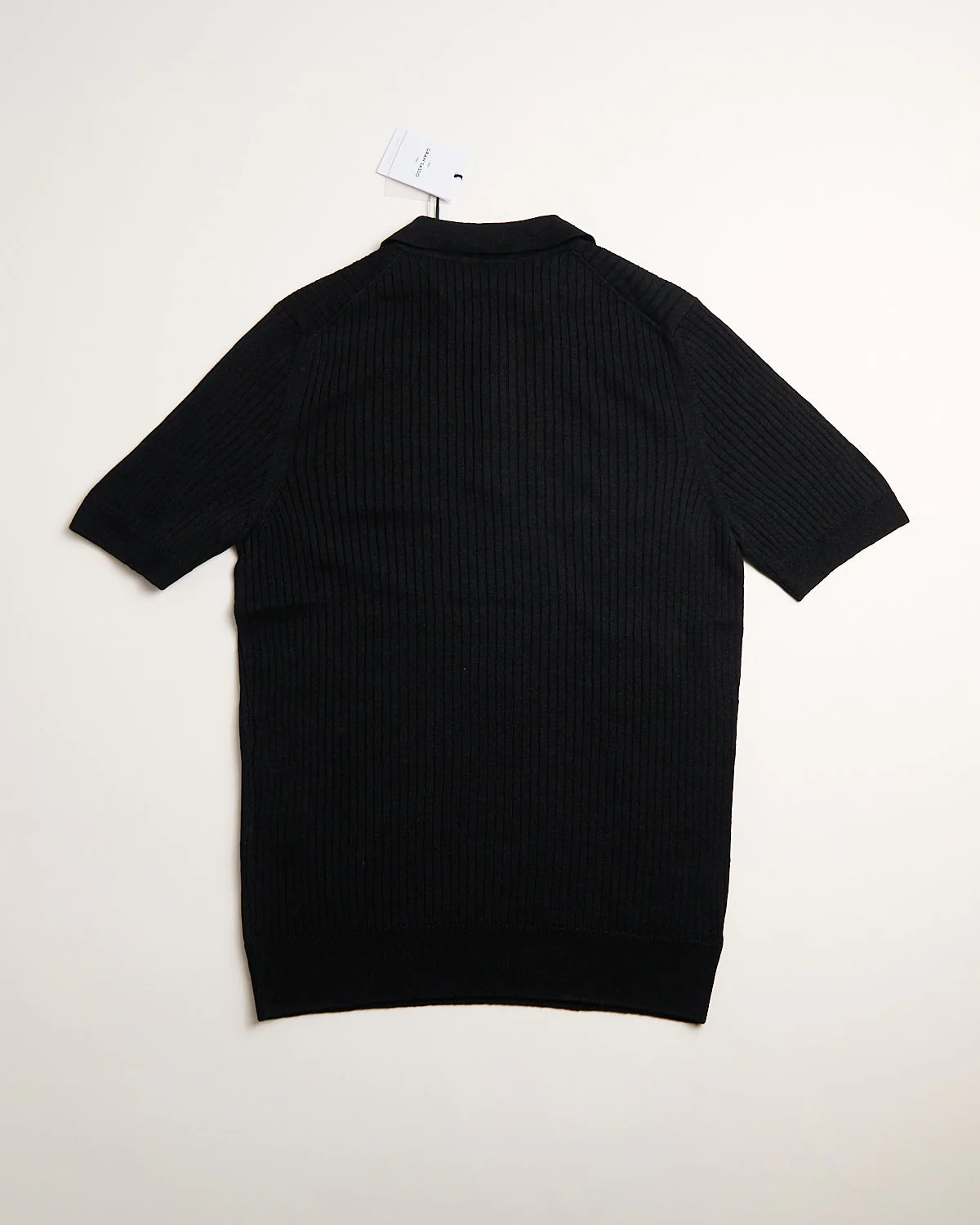 Cotton & Linen Ribbed Fine Knit Polo - Image 3