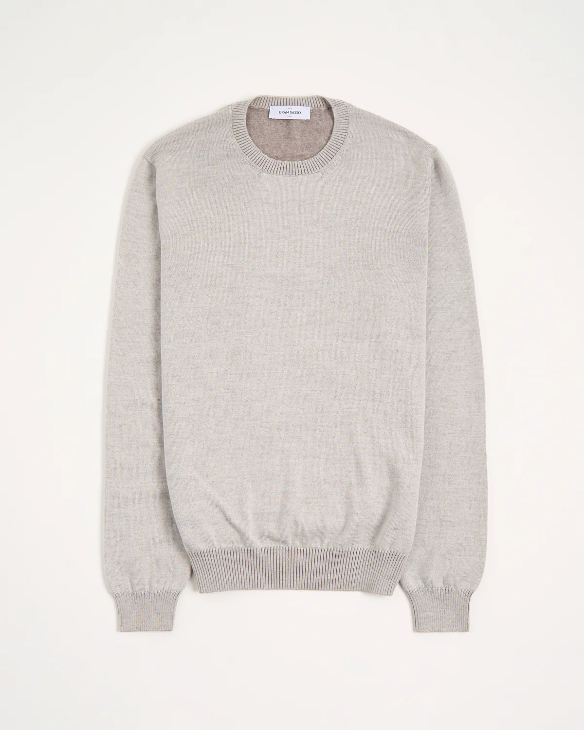 Double Faced Wool Crewneck Sweater